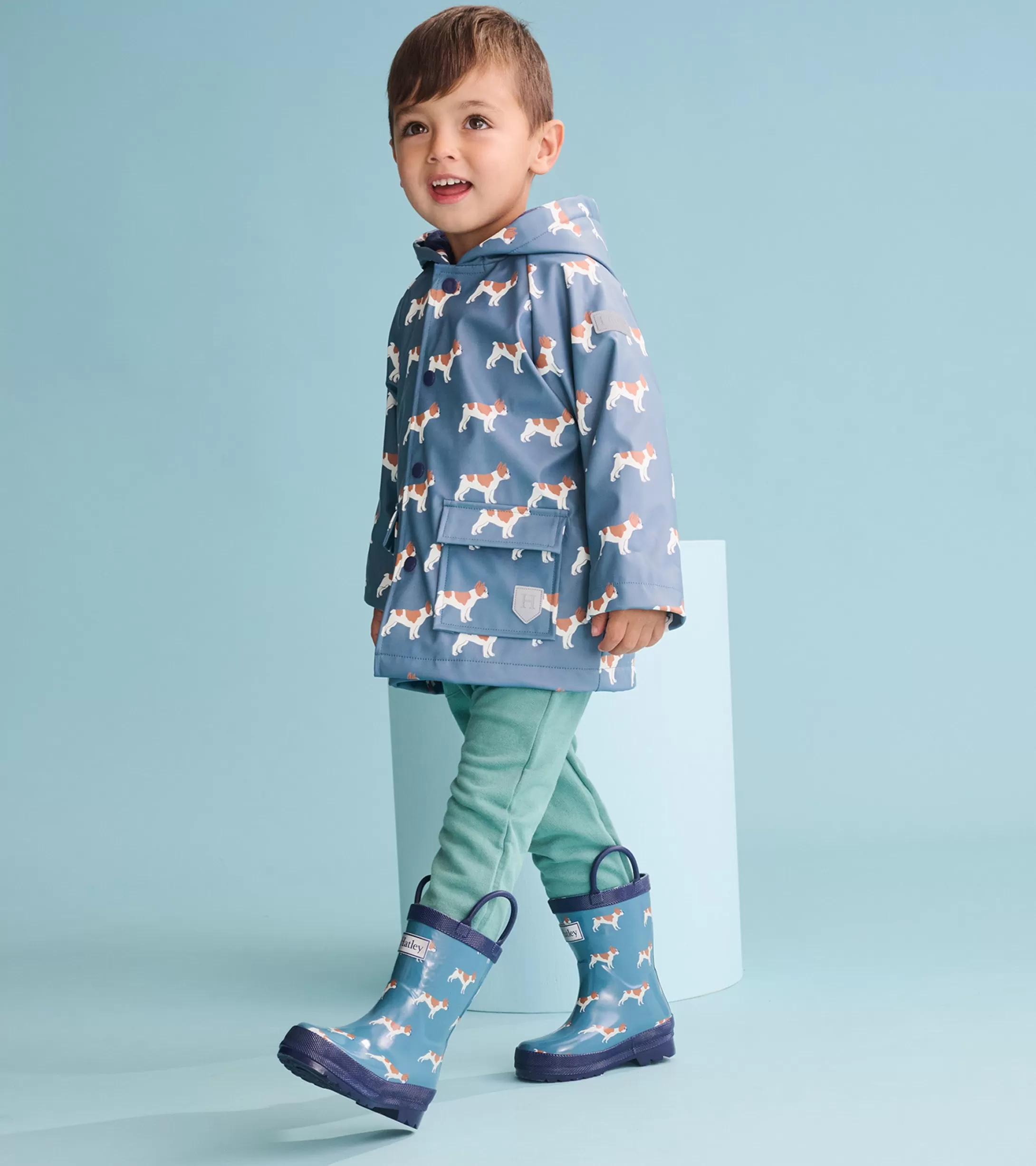 Hatley Baby & Toddler Boys French Bulldogs Button-Up Rain Jacket Fashion