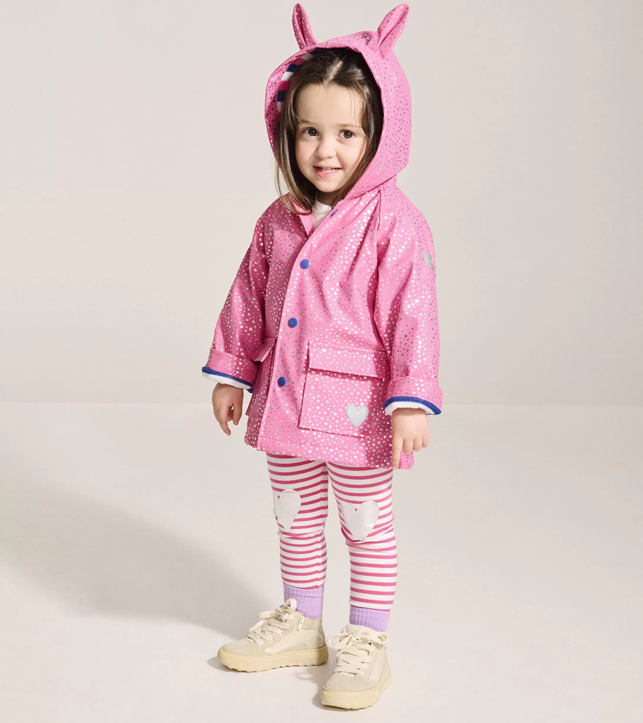 Hatley Baby & Toddler Girls Glitter Hearts Button-Up Rain Jacket Discount