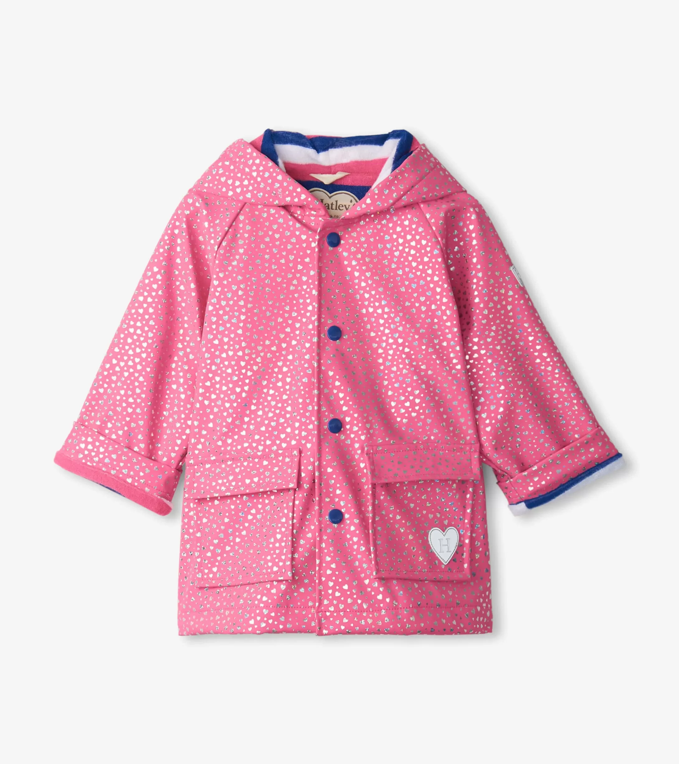 Hatley Baby & Toddler Girls Glitter Hearts Button-Up Rain Jacket Discount