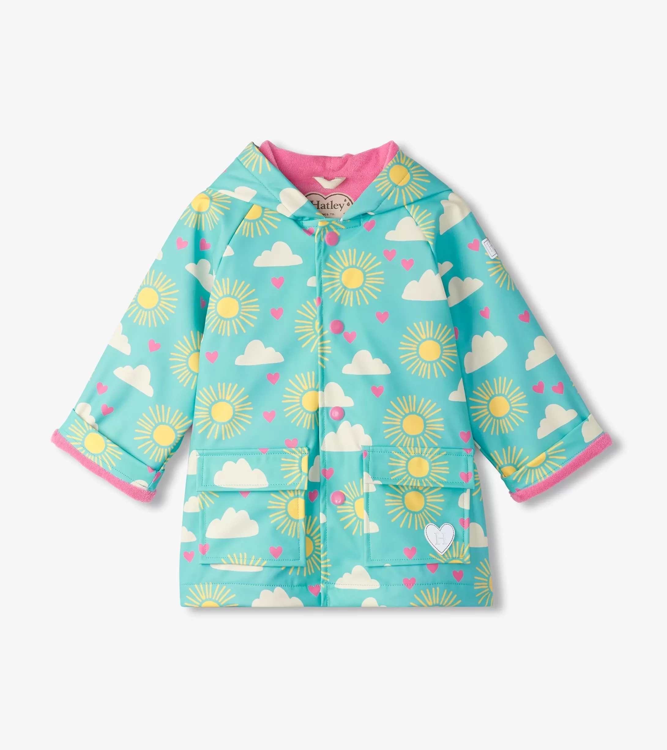 Hatley Baby & Toddler Girls Happy Skies Button-Up Rain Jacket Cheap