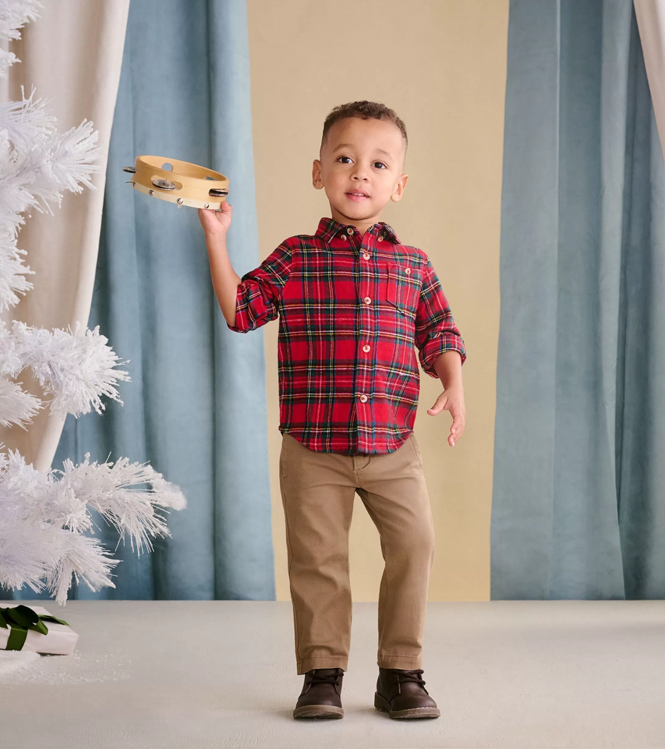 Hatley Baby & Toddler Red Plaid Button Down Shirt Hot