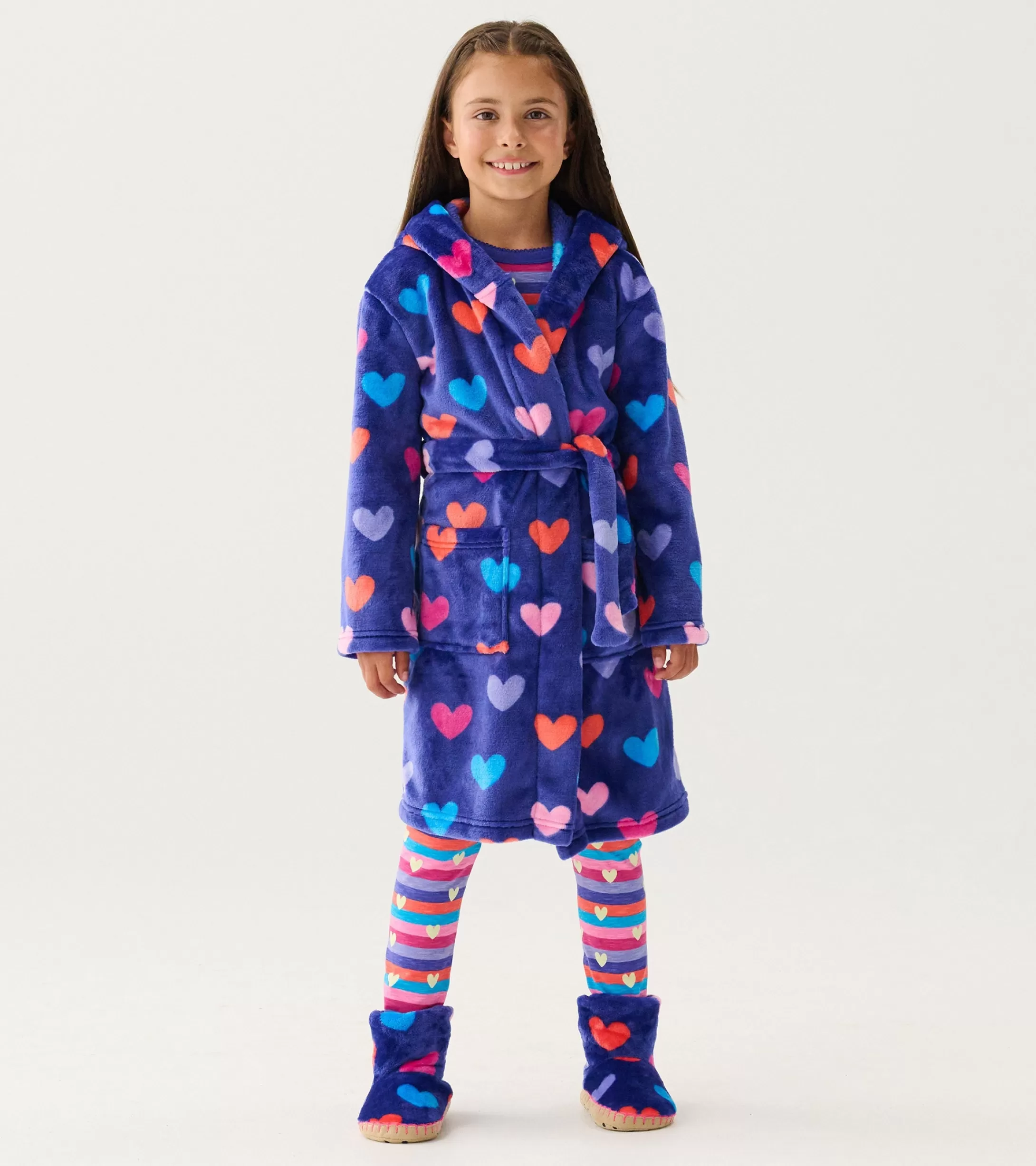 Hatley Baby Girls Hearts Fleece Robe Flash Sale