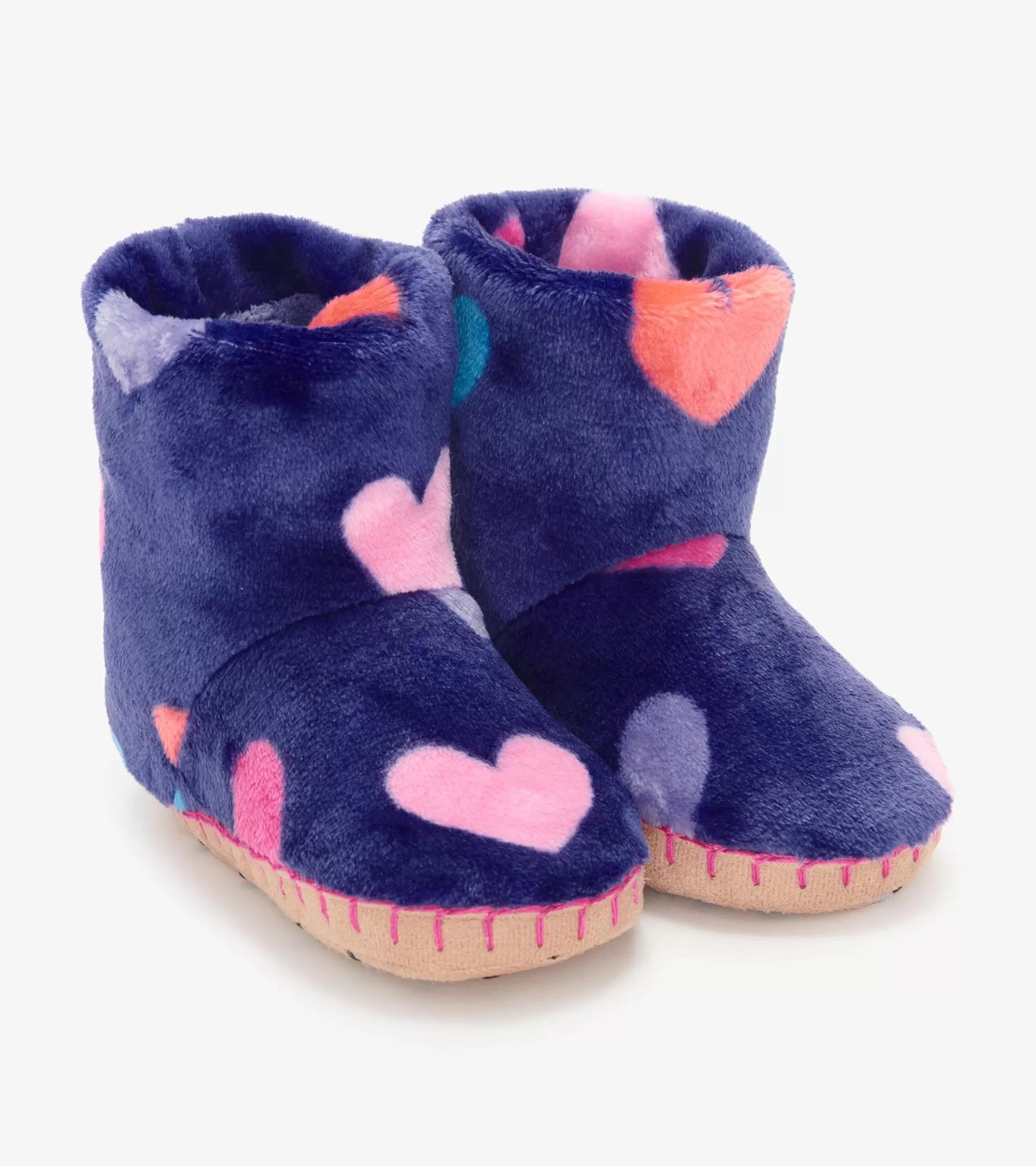 Hatley Baby Girls Hearts Fleece Slippers Fashion