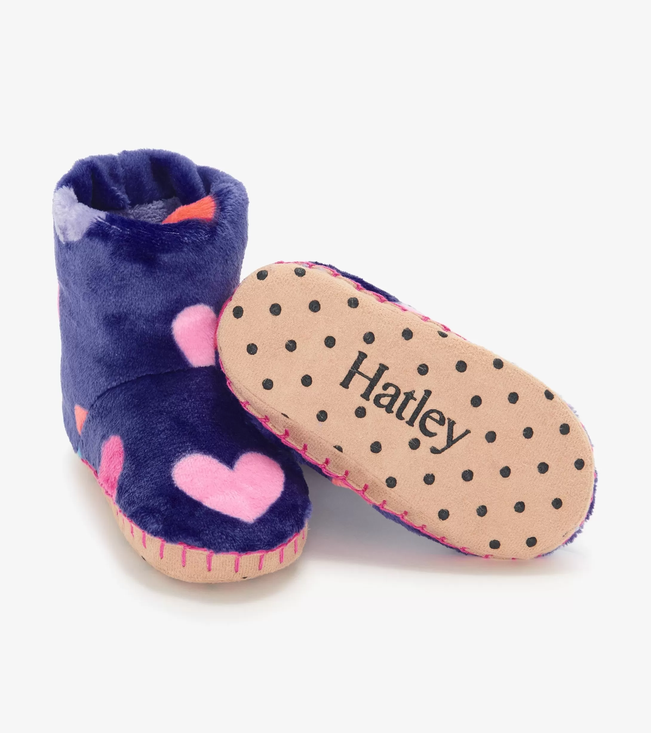 Hatley Baby Girls Hearts Fleece Slippers Fashion