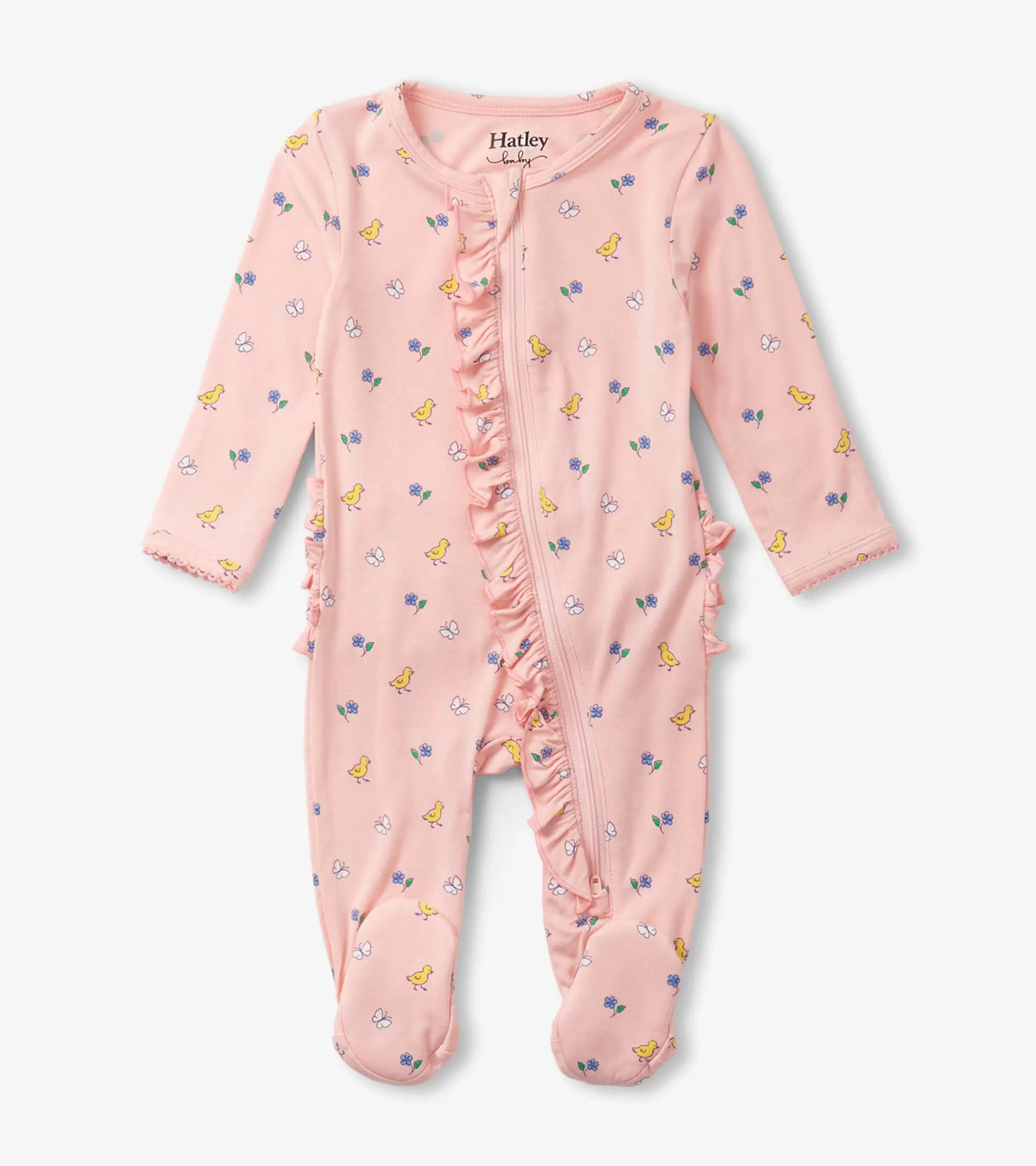 Hatley Baby Girls Springtime Ruffle Footed Sleeper Cheap