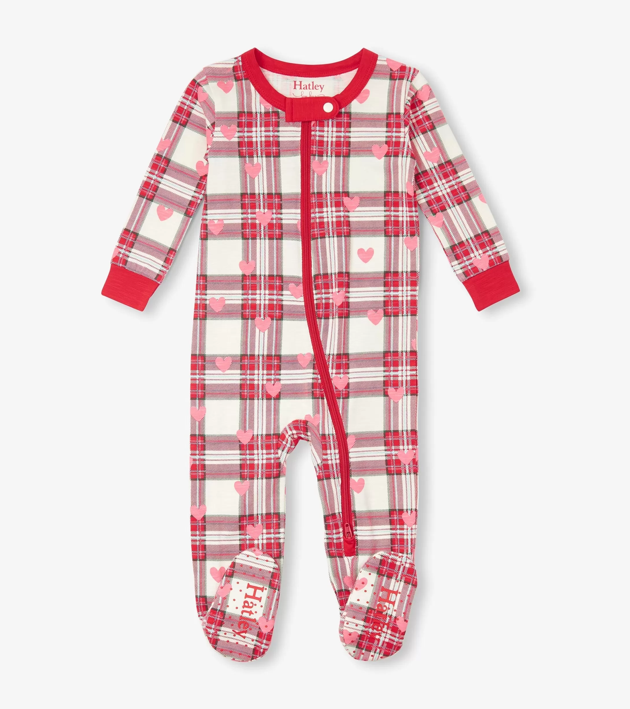 Hatley Baby Plaid Hearts Cotton Footed Sleeper Best