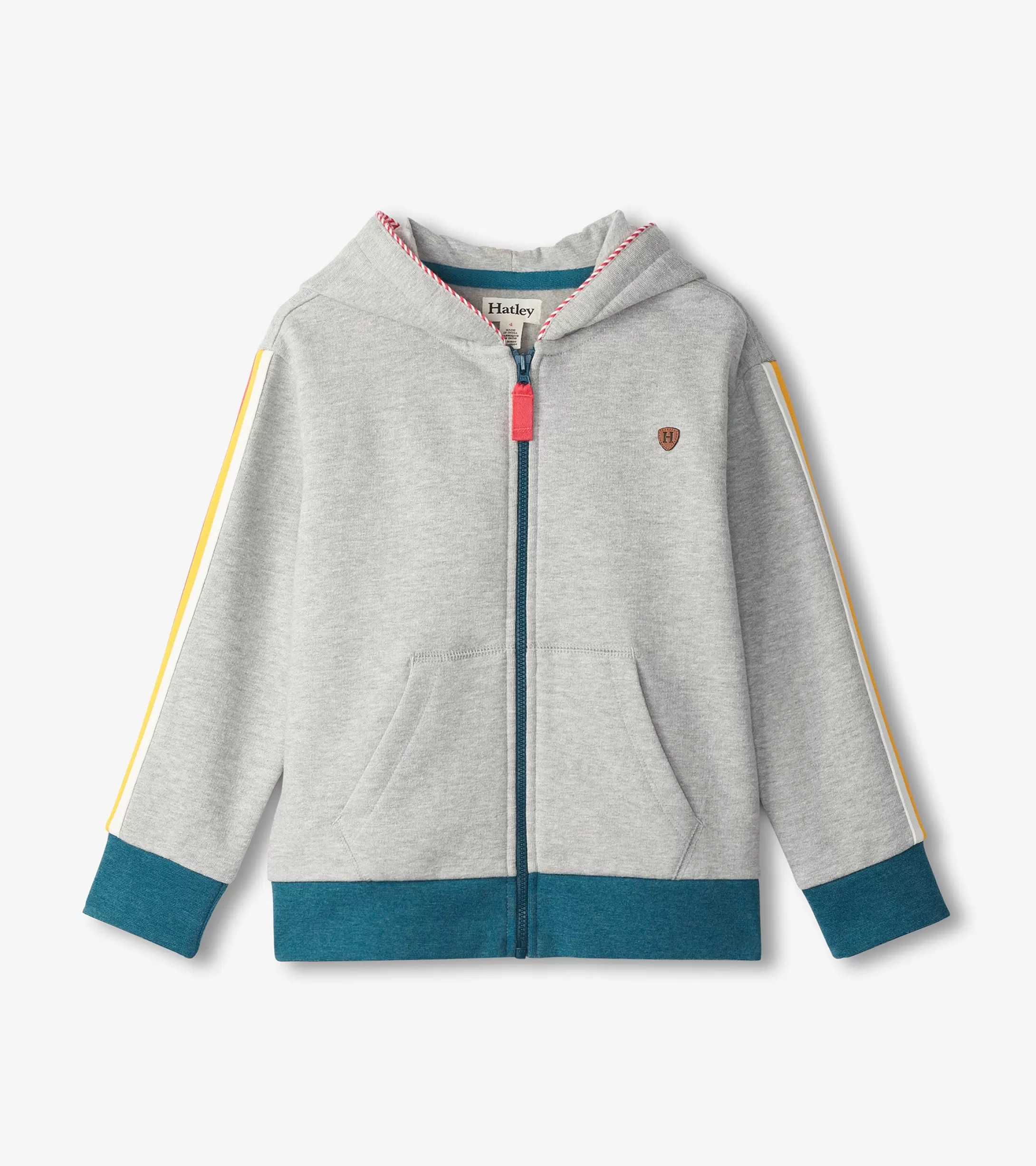 Hatley Boys Athletic Grey Zip-Up Hoodie Best Sale