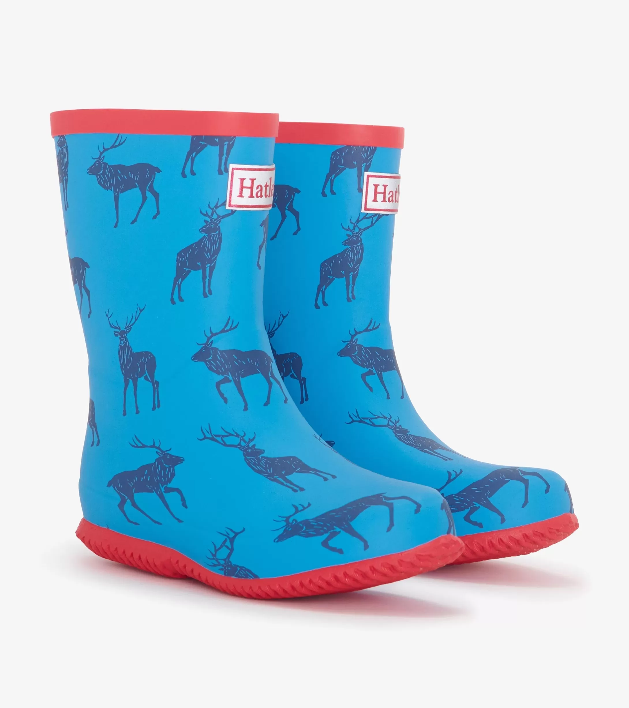 Hatley Boys Blue Elks Packable Rain Boots Discount