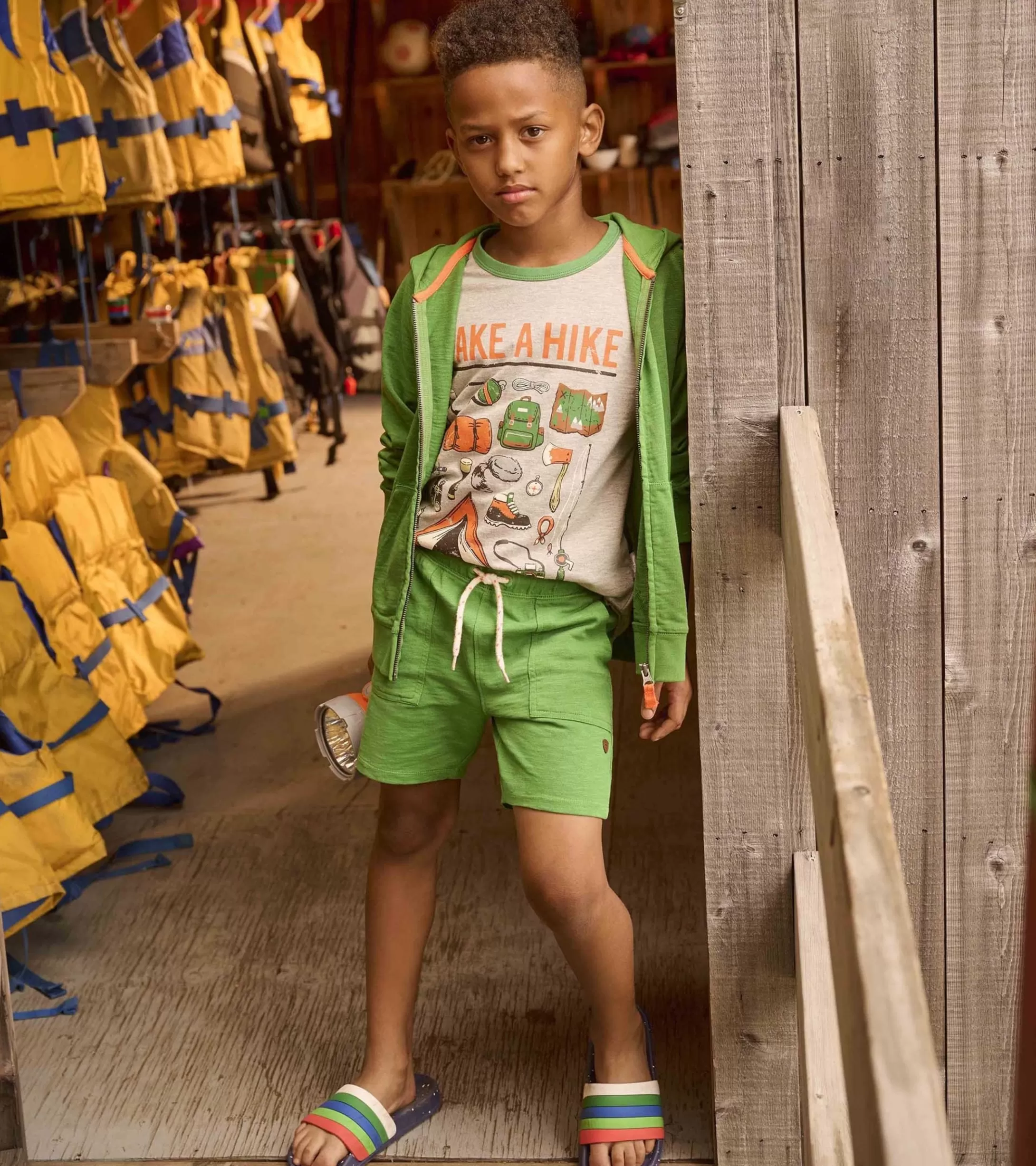 Hatley Boys Camp Green Relaxed Shorts Shop