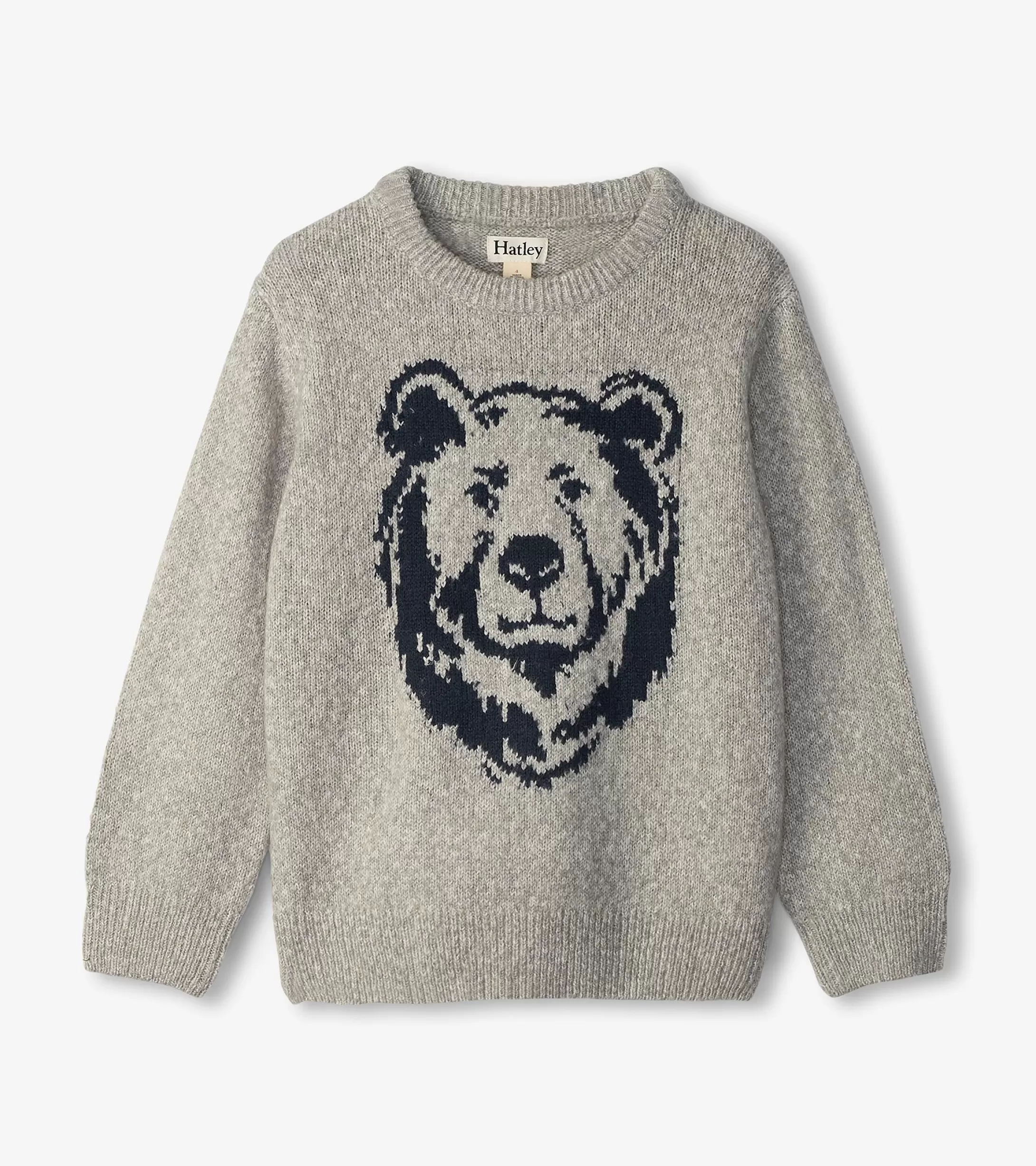 Hatley Boys Charcoal Bear Crew Neck Sweater Fashion