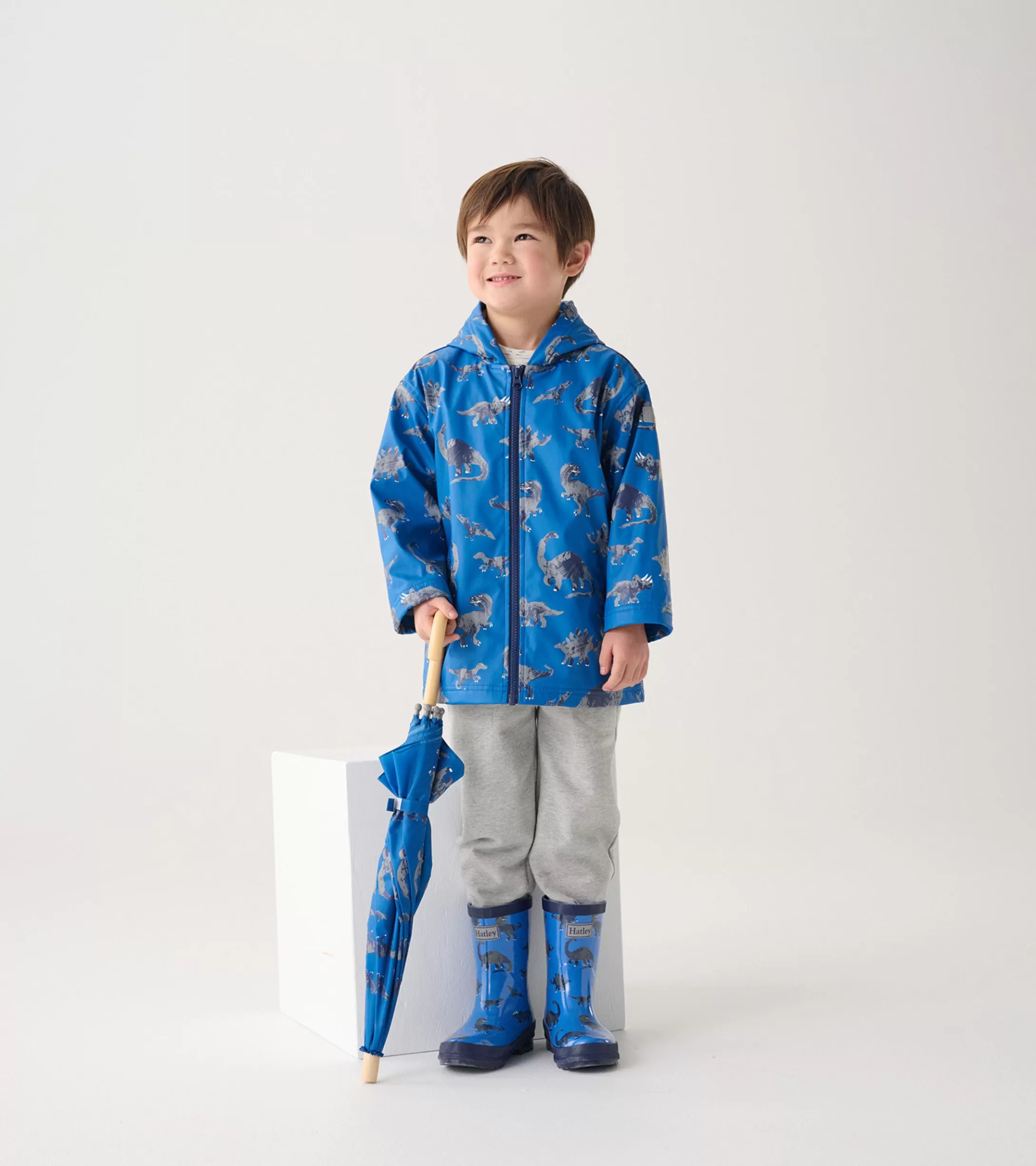 Hatley Boys Dinosaur Zip-Up Rain Jacket Hot