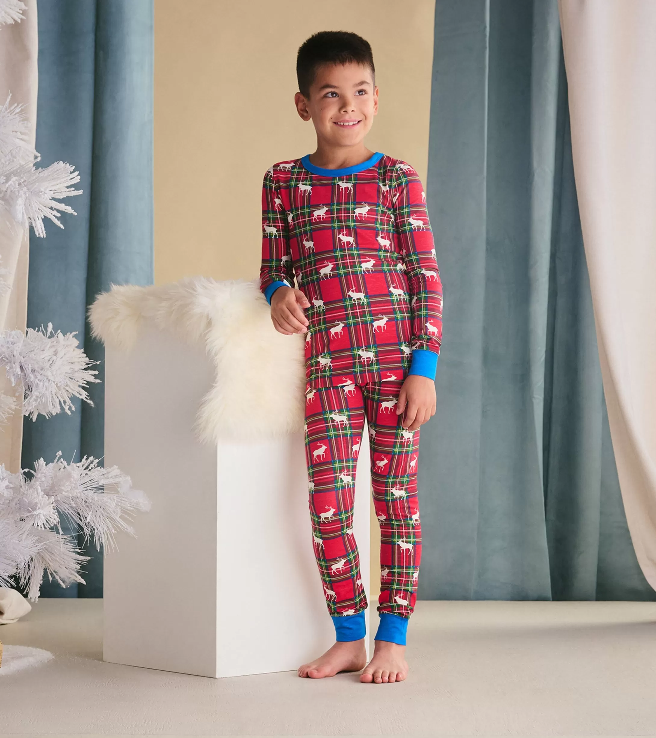 Hatley Boys Elk Plaid Pajama Set Outlet