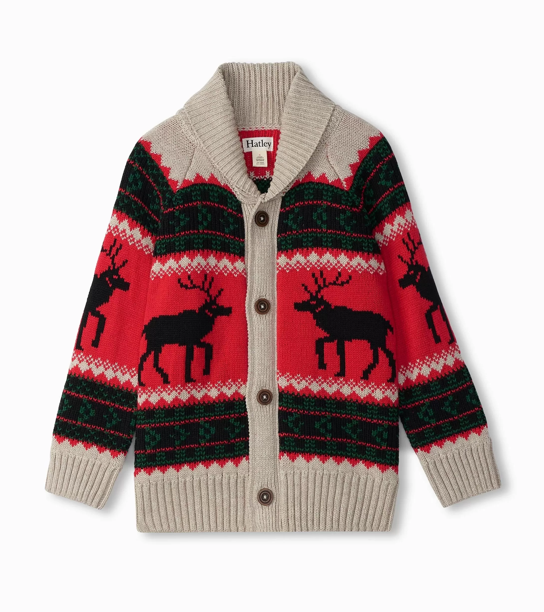 Hatley Boys Holiday Elks Shawl Collar Cardigan Store