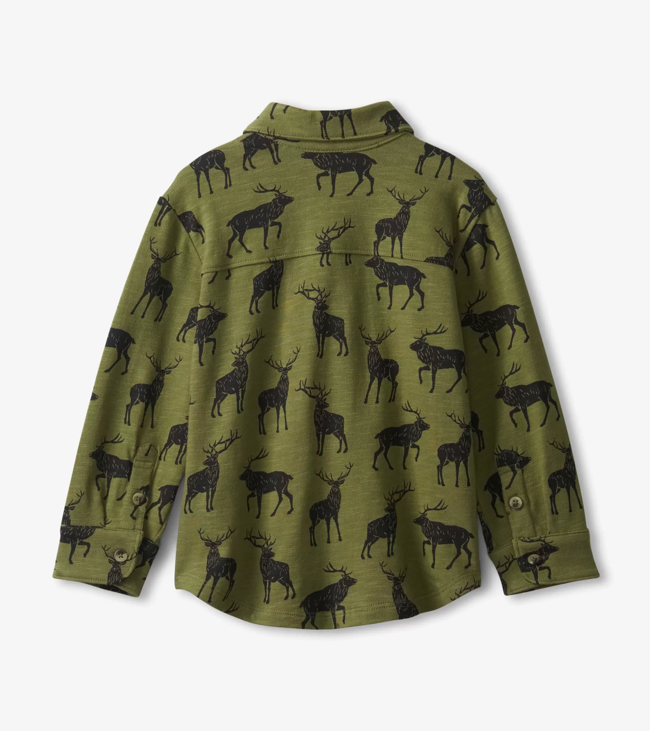 Hatley Boys Magestic Elk Jersey Button Down Shirt Best