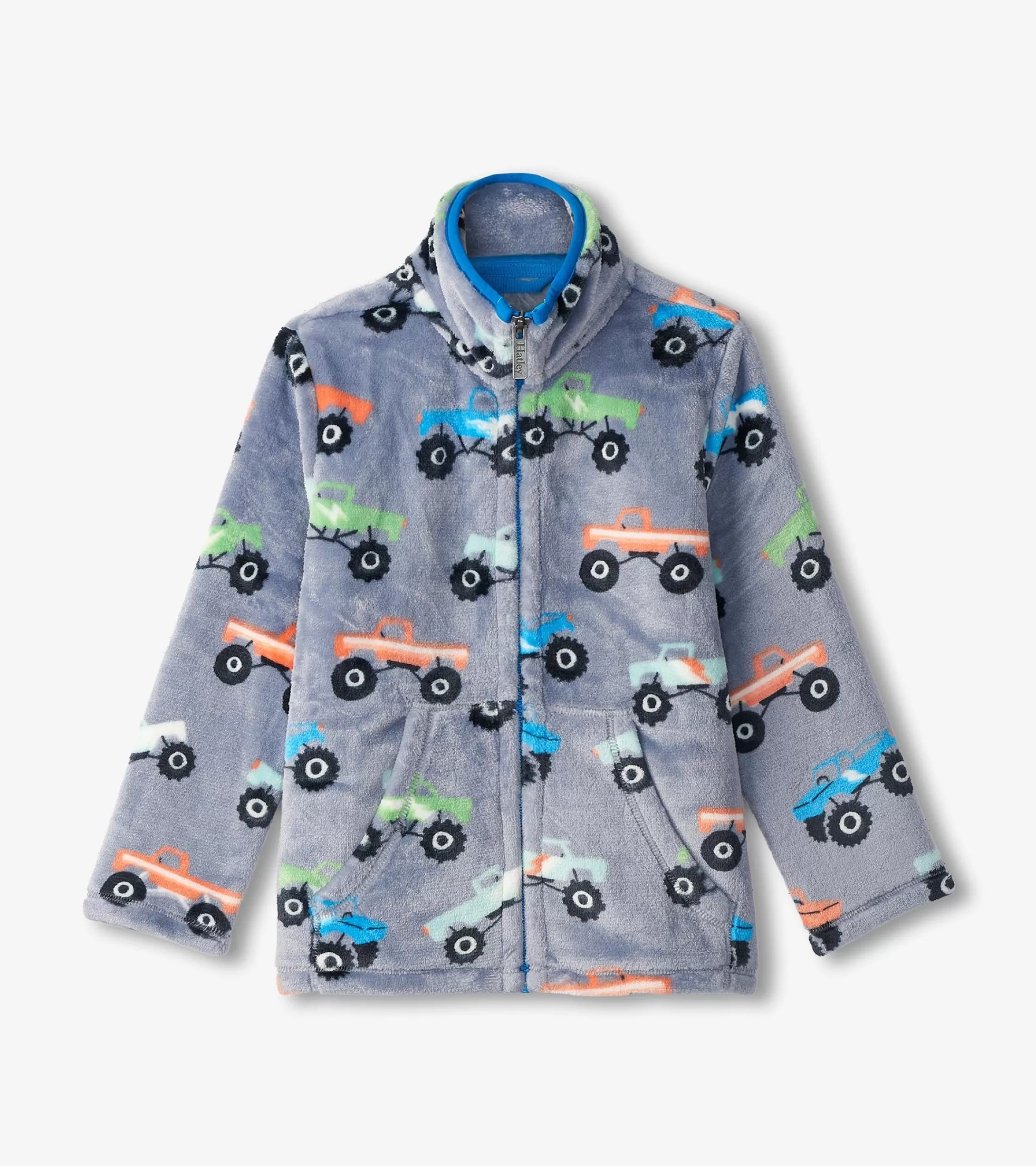 Hatley Boys Monster Trucks Fuzzy Fleece Zip-Up Jacket Online