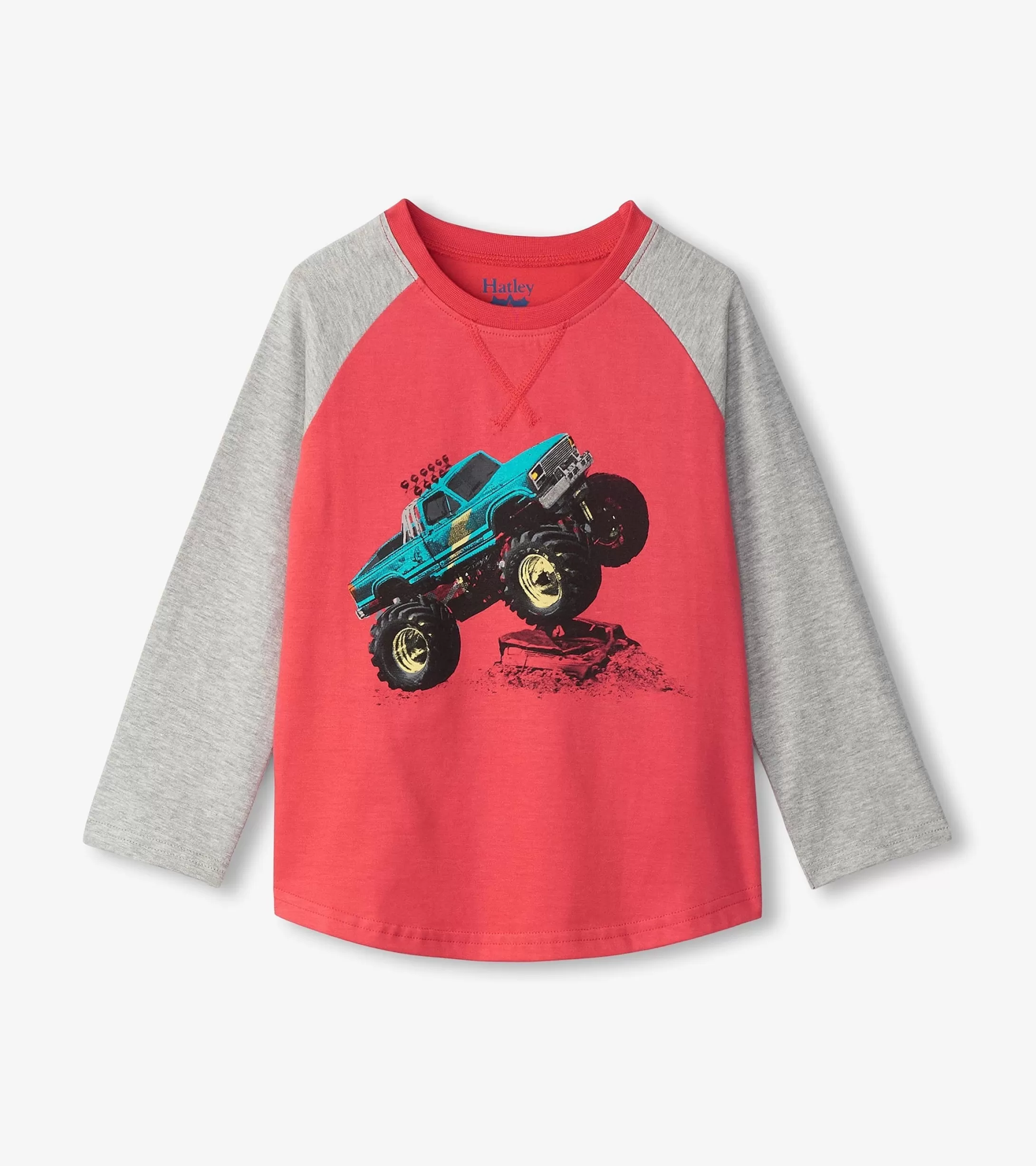 Hatley Boys Monster Trucks Long Sleeve Raglan T-Shirt Discount