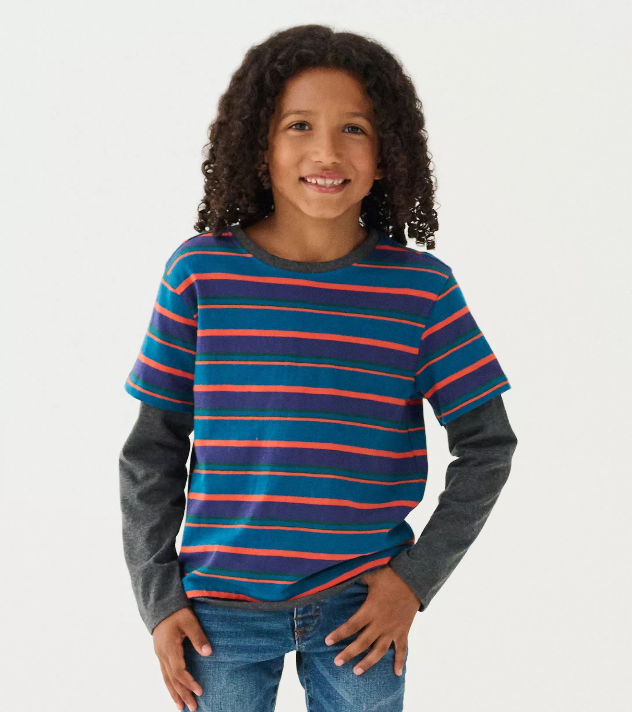 Hatley Boys Moroccan Blue Fooler Long Sleeve T-Shirt Outlet