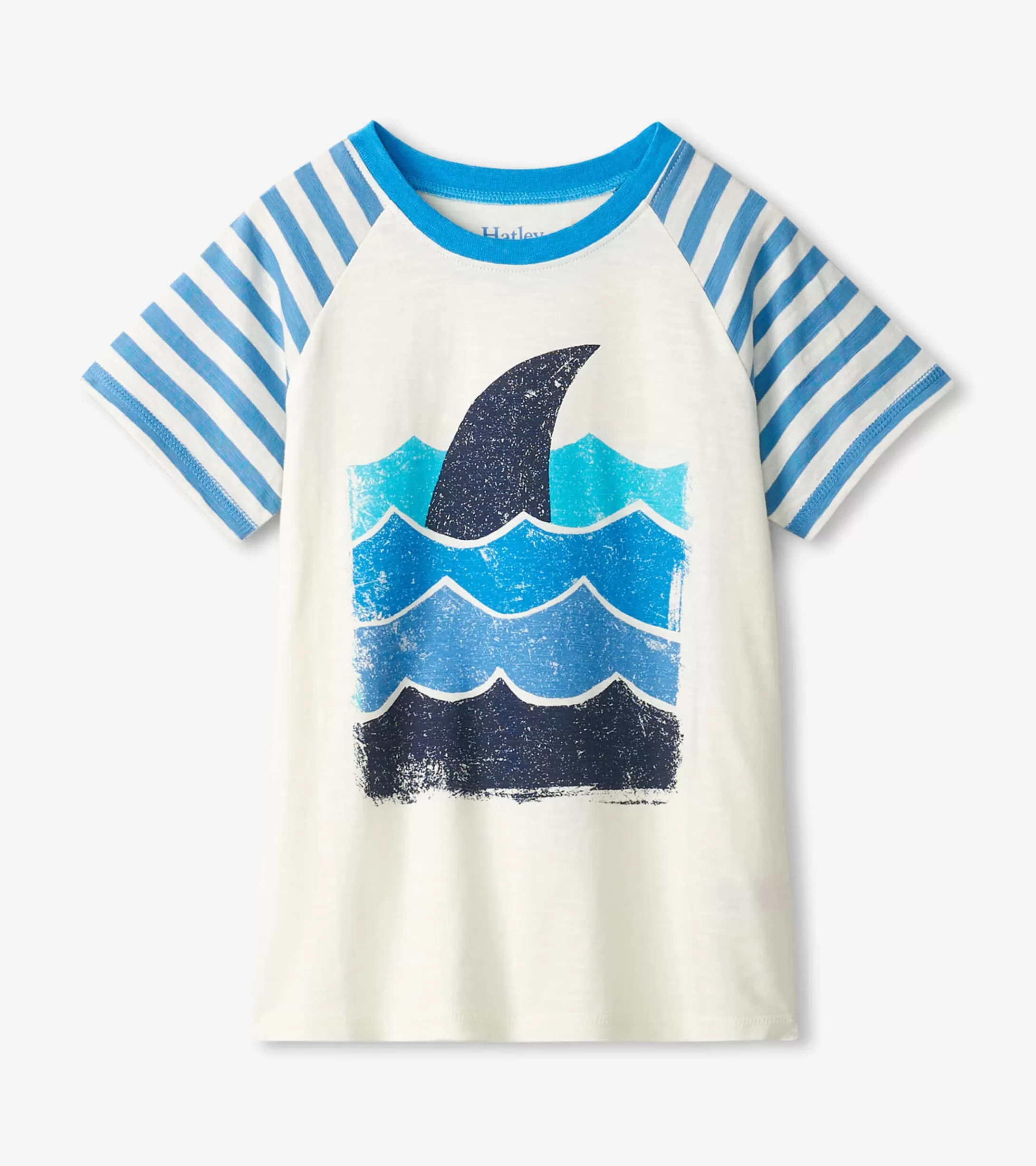 Hatley Boys Shark Fin Waves Raglan T-Shirt Flash Sale