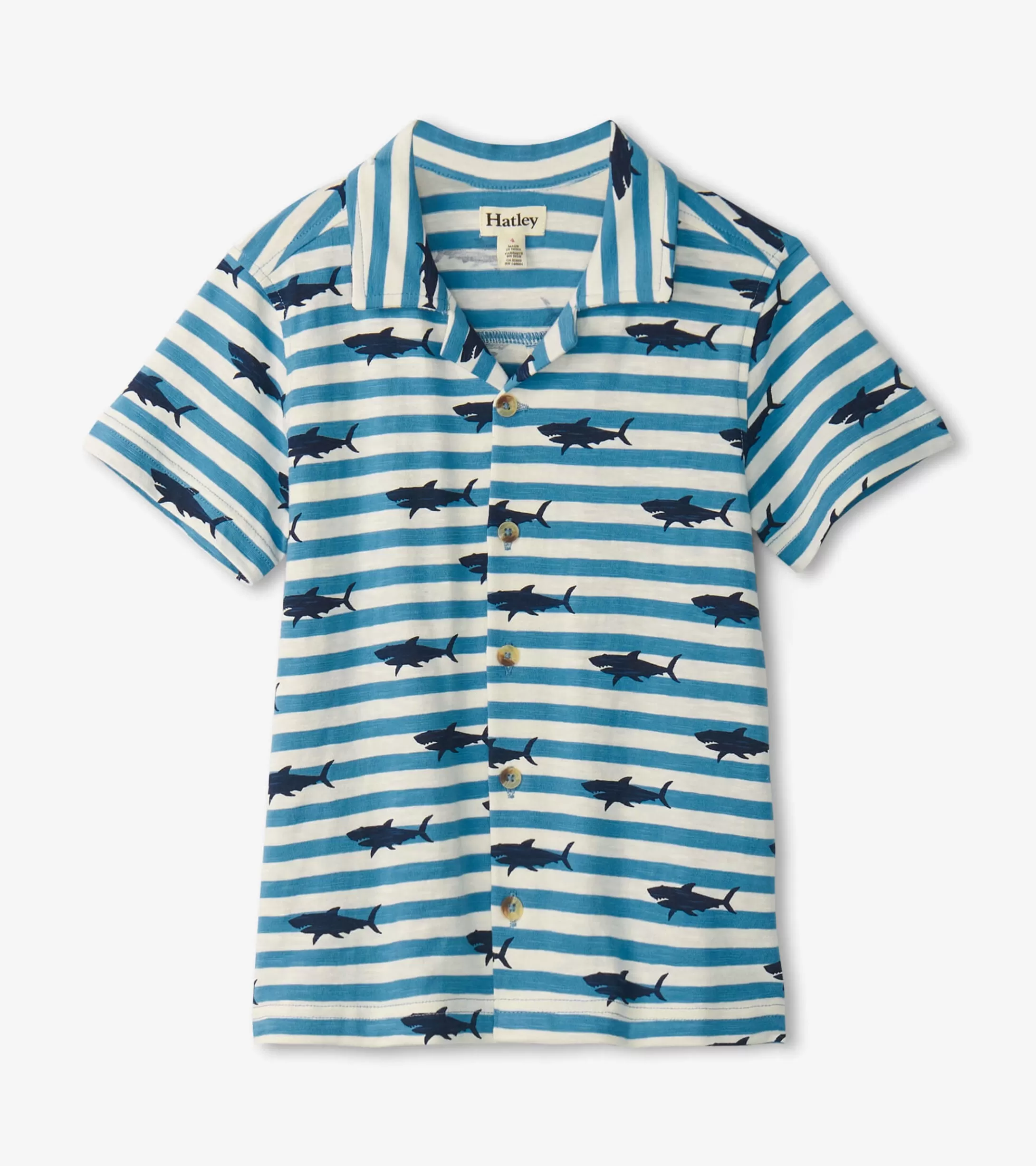 Hatley Boys Shark Stripes Jersey Button Down Store