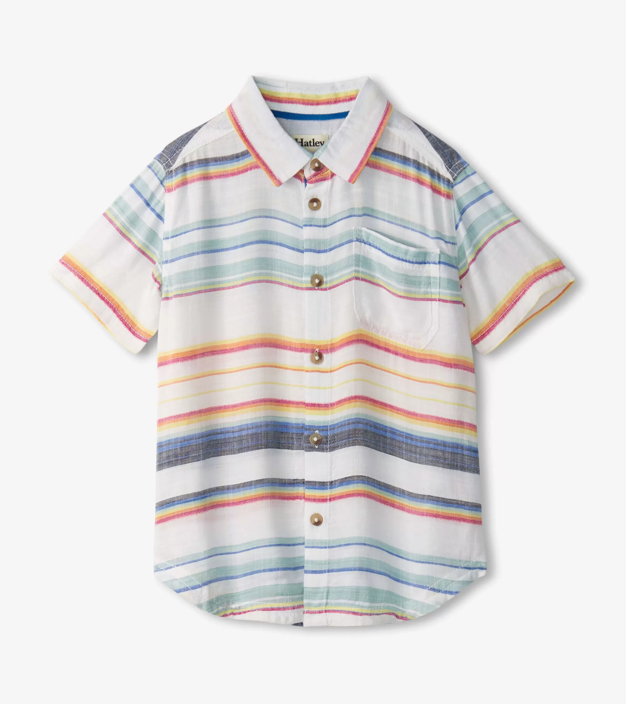 Hatley Boys Summer Stripe Short Sleeve Button Down Shop