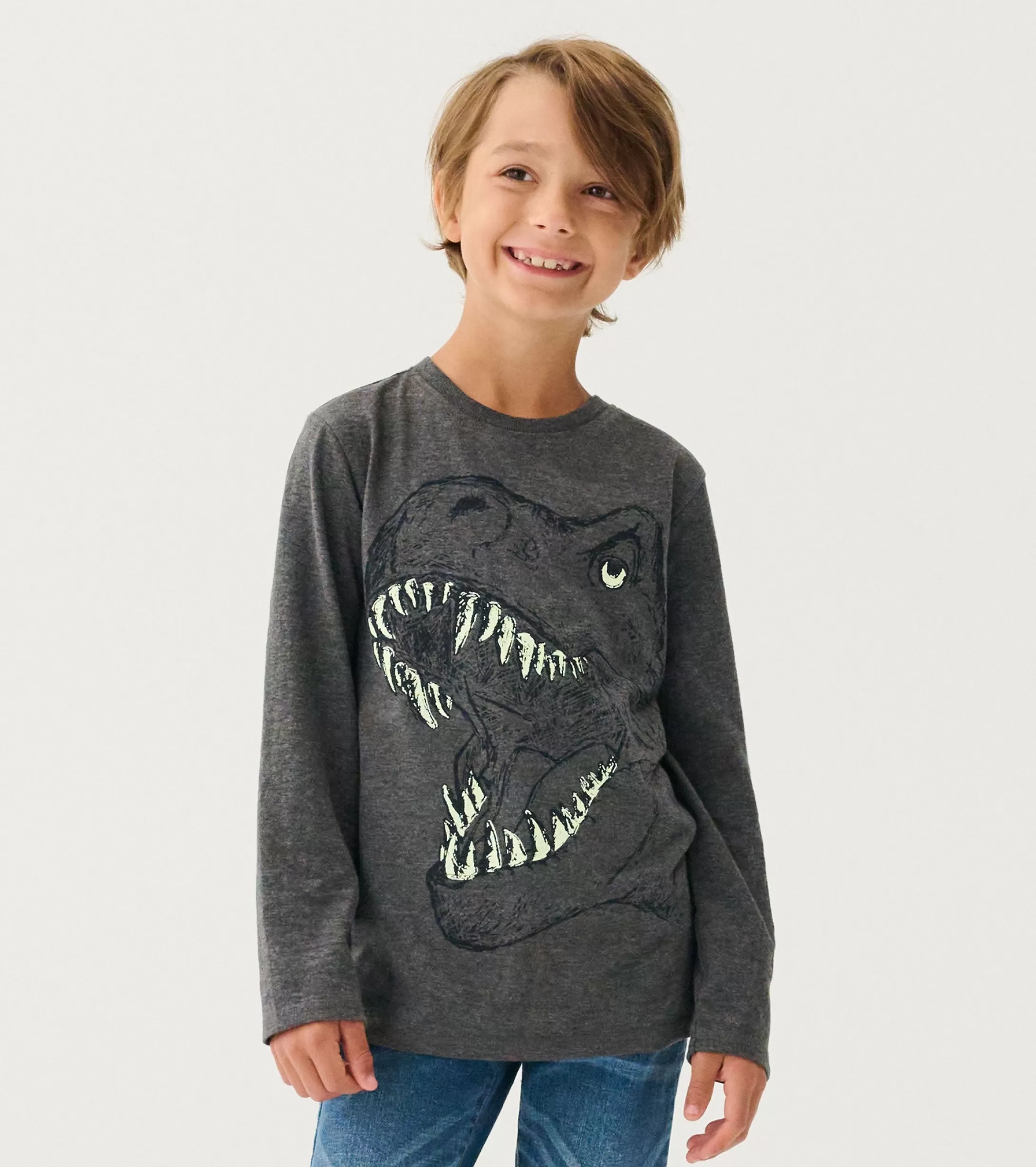 Hatley Boys T-Rex Glow in the Dark Long Sleeve T-Shirt Cheap