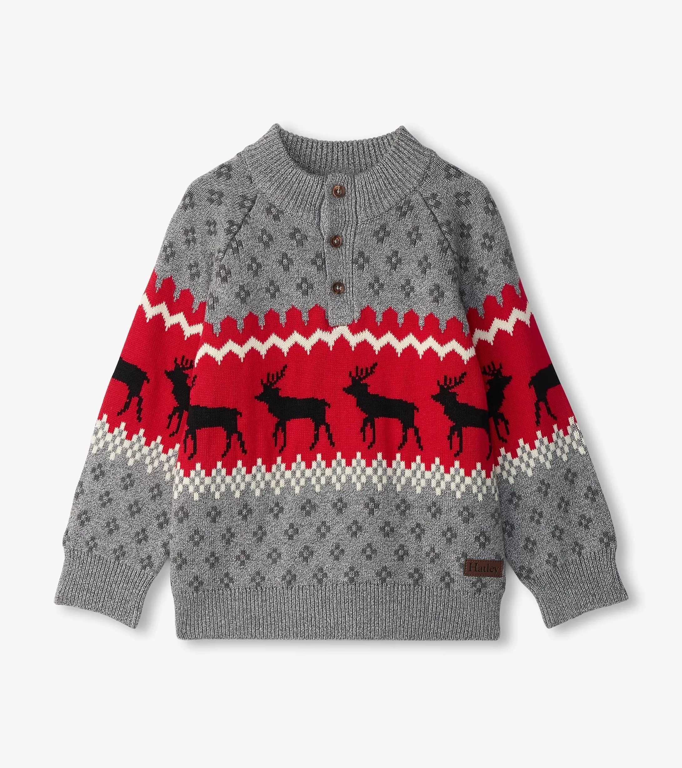 Hatley Boys Winter Elks Mockneck Sweater Store