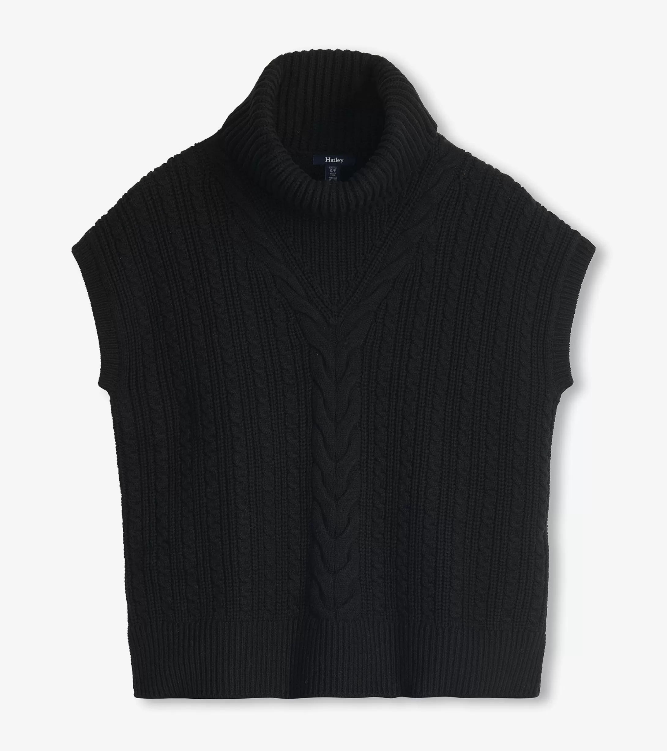 Hatley Cable Knit Vest - Black Caviar Outlet