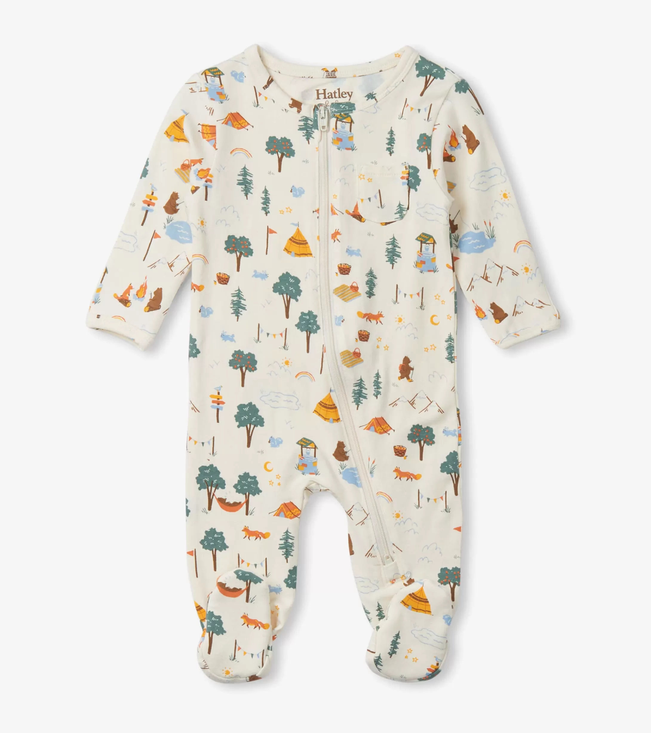 Hatley Camping Animals Newborn Zip-Up Footed Sleeper Sale