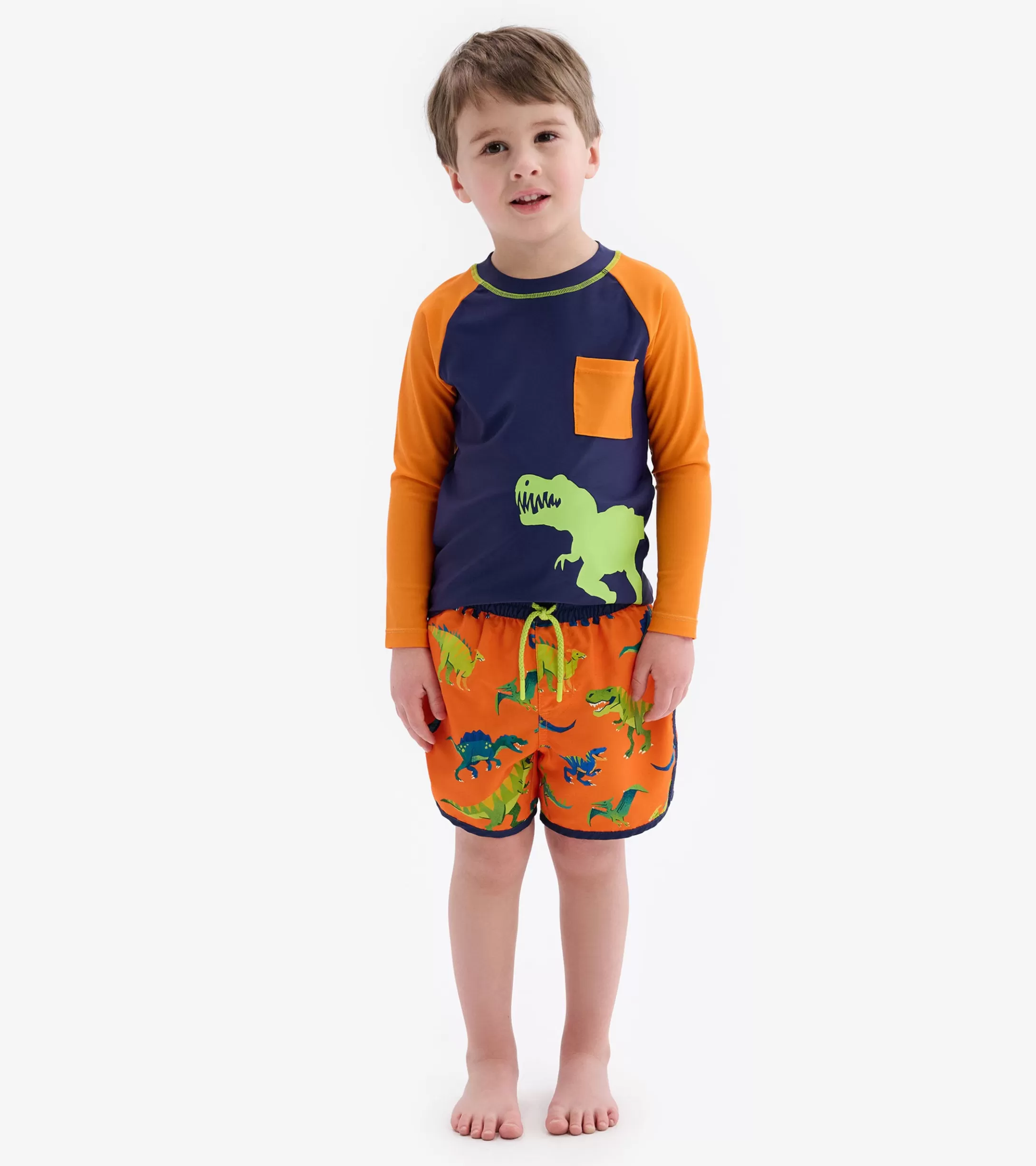 Hatley Colourblock Dino Swim Shorts Cheap