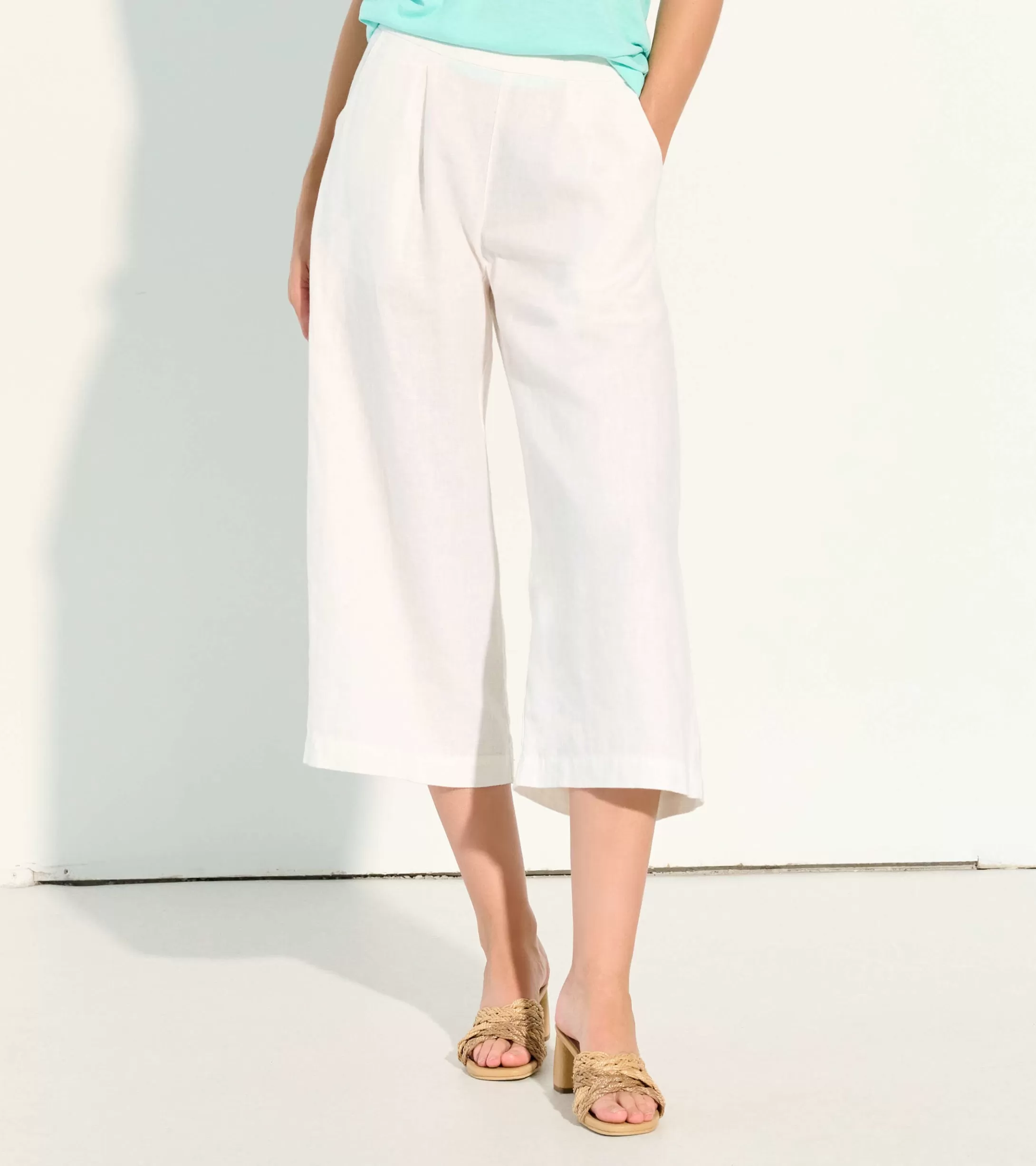 Hatley Cropped Wide Leg Pants - White Store