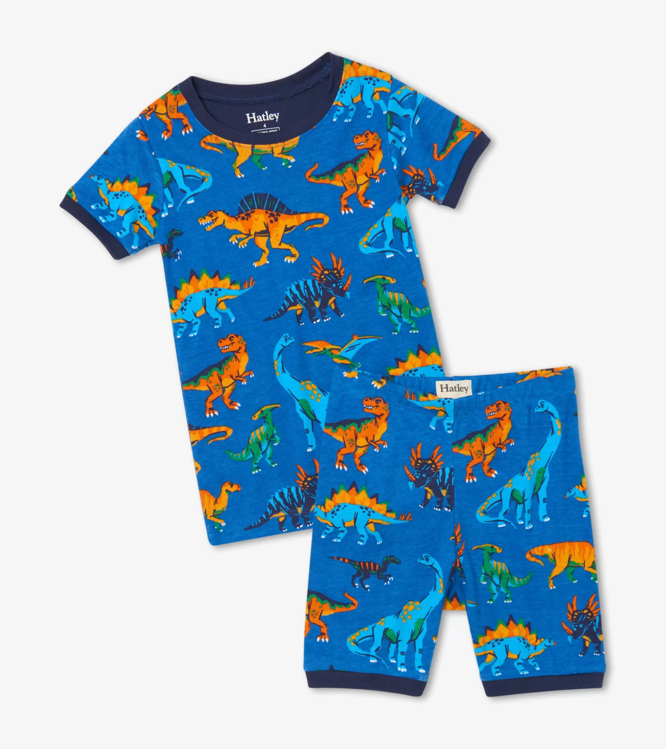 Hatley Dino Park Organic Cotton Short Pajama Set New