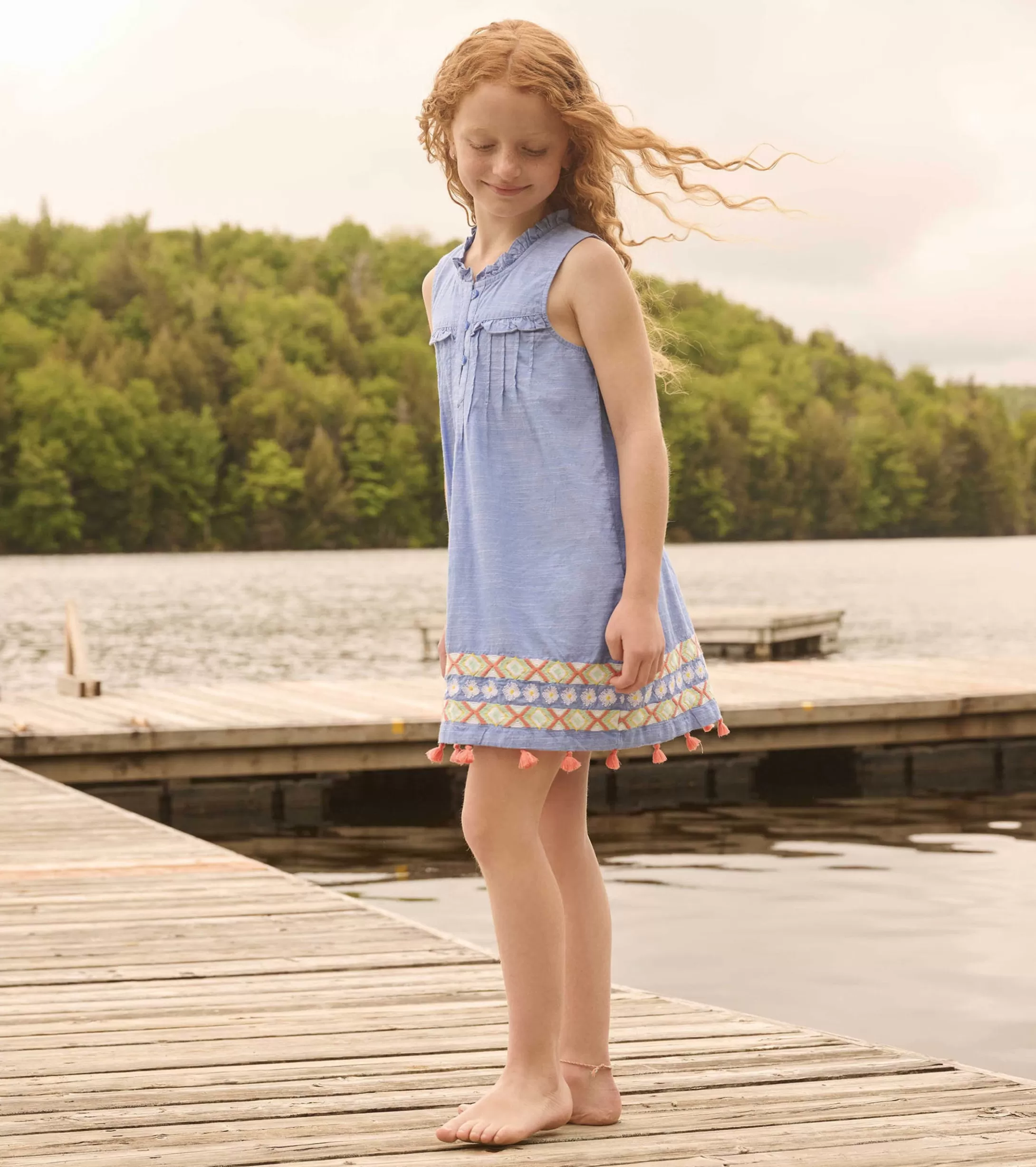 Hatley Girls Chambray Pintuck Dress Best Sale