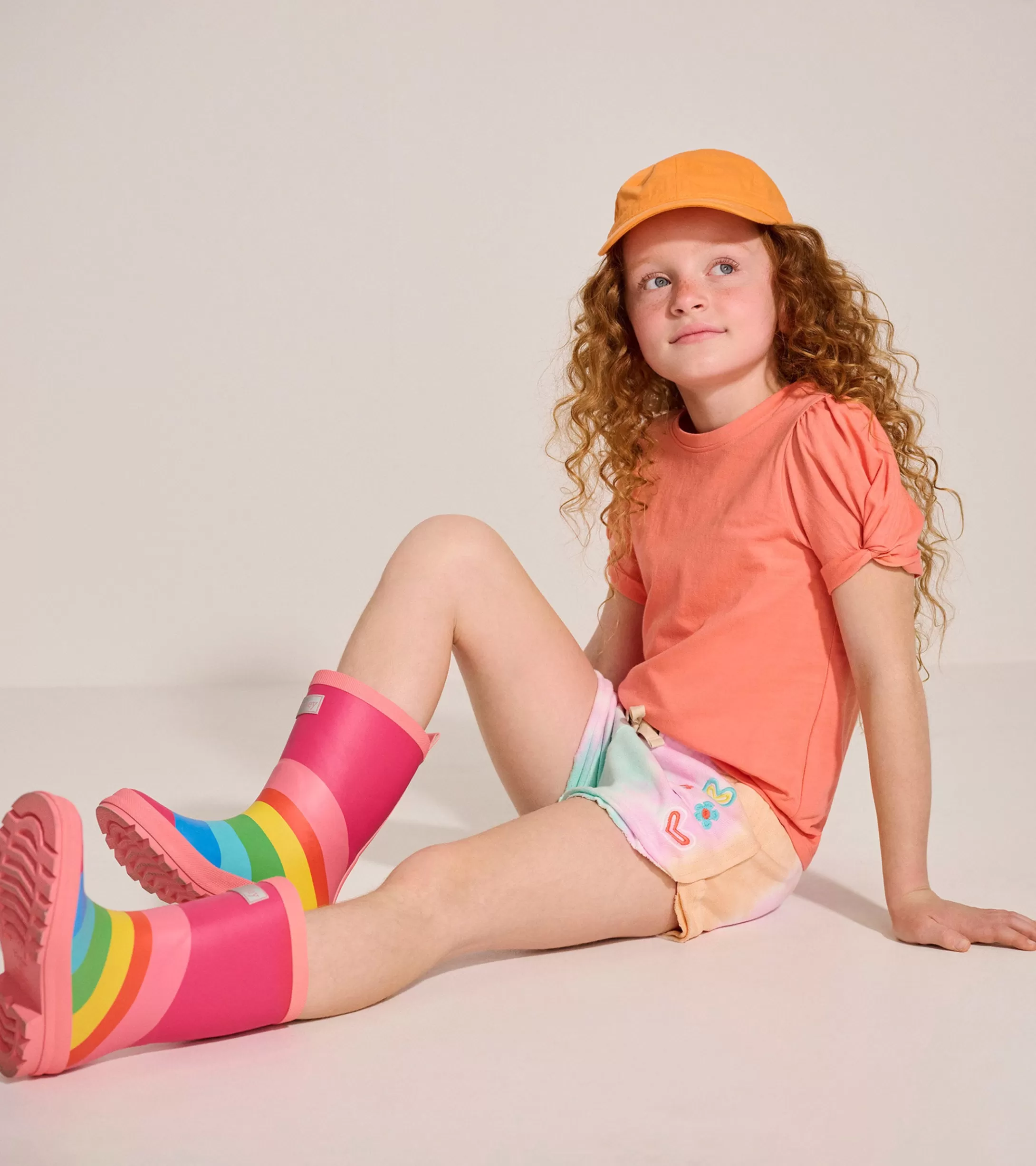 Hatley Girls Coral Twisted Sleeve Tee Sale