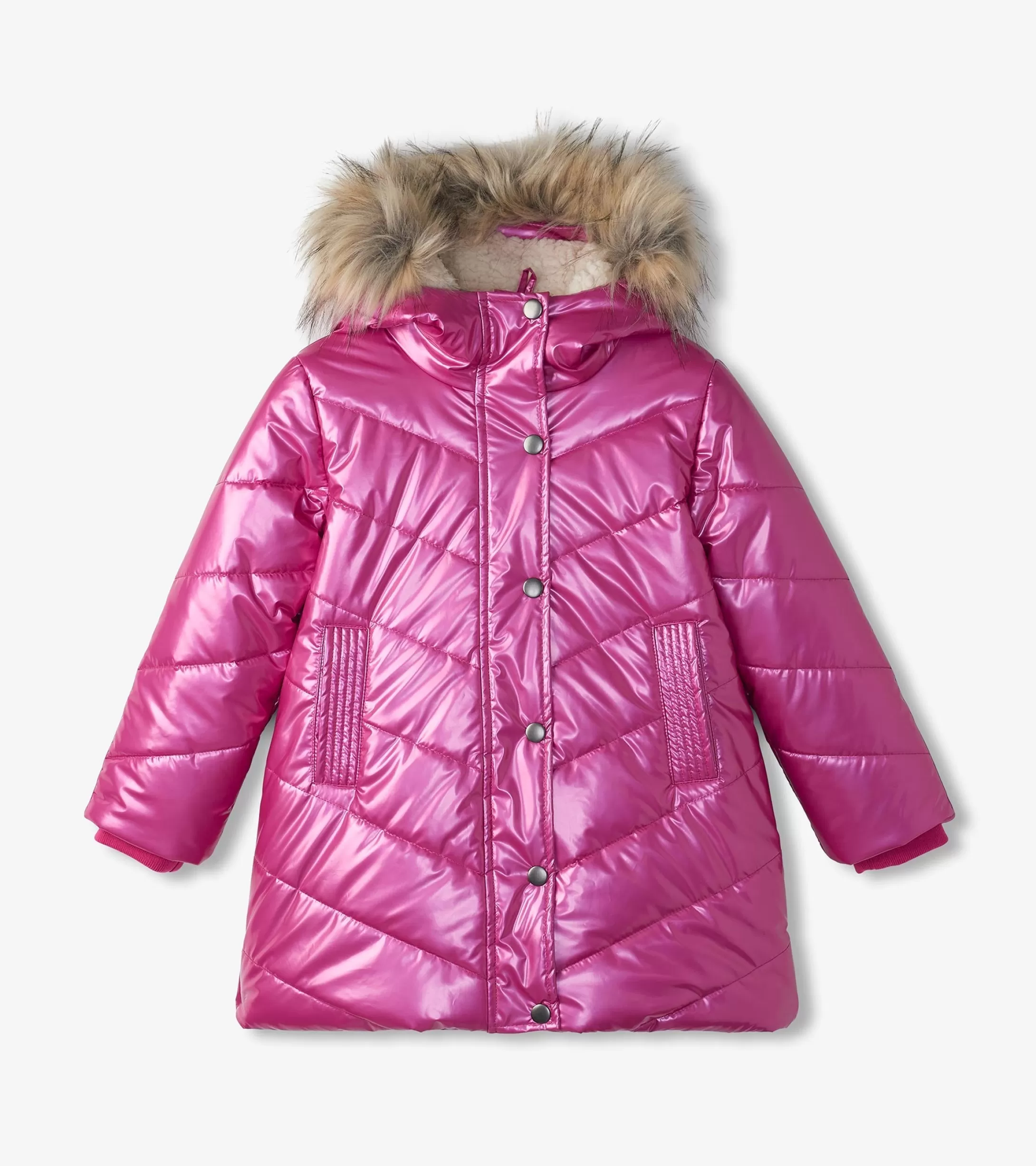 Hatley Girls Fuschia Star Puffer Jacket New