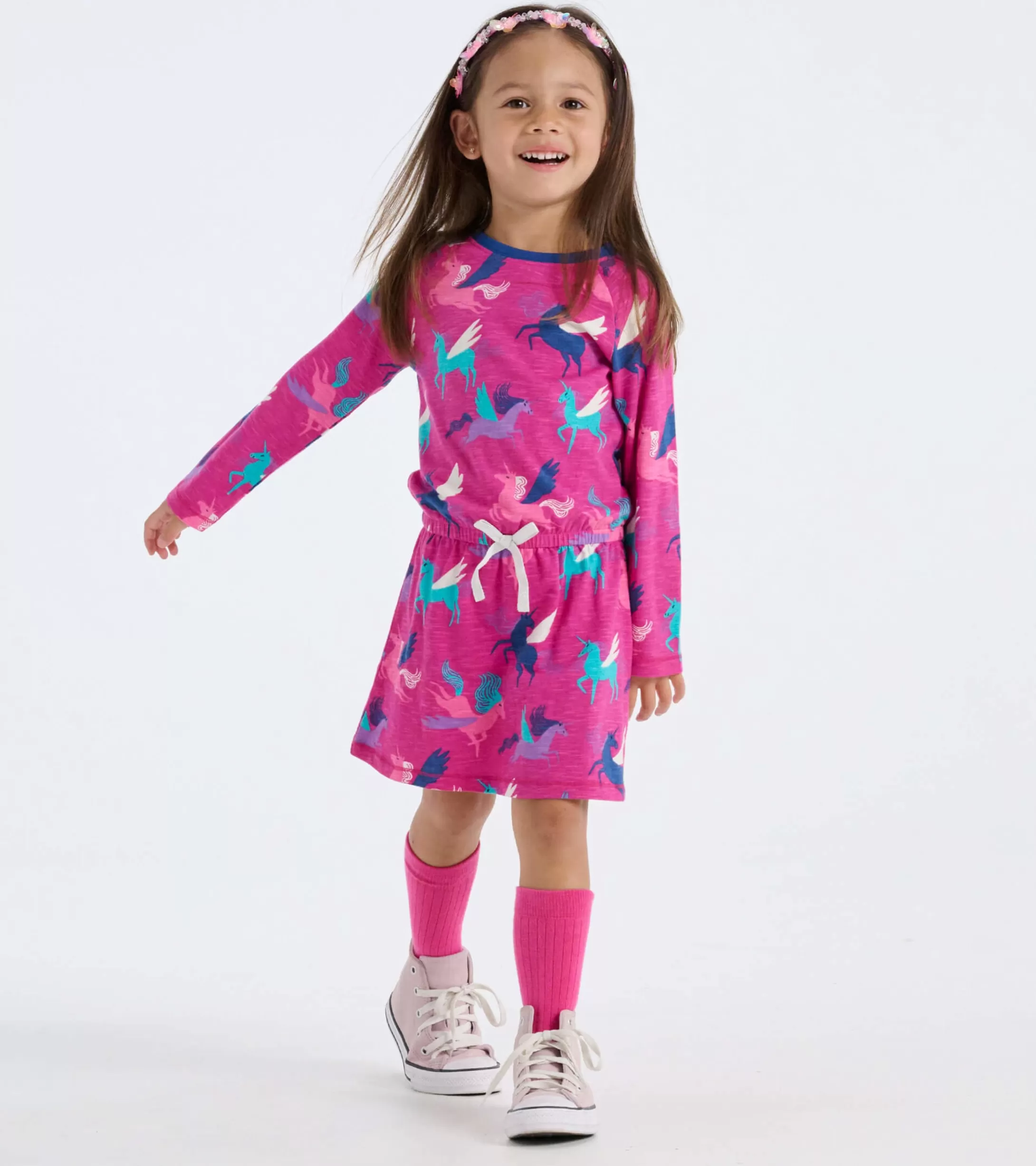 Hatley Girls Galactic Unicorn Drop Waist Dress Hot