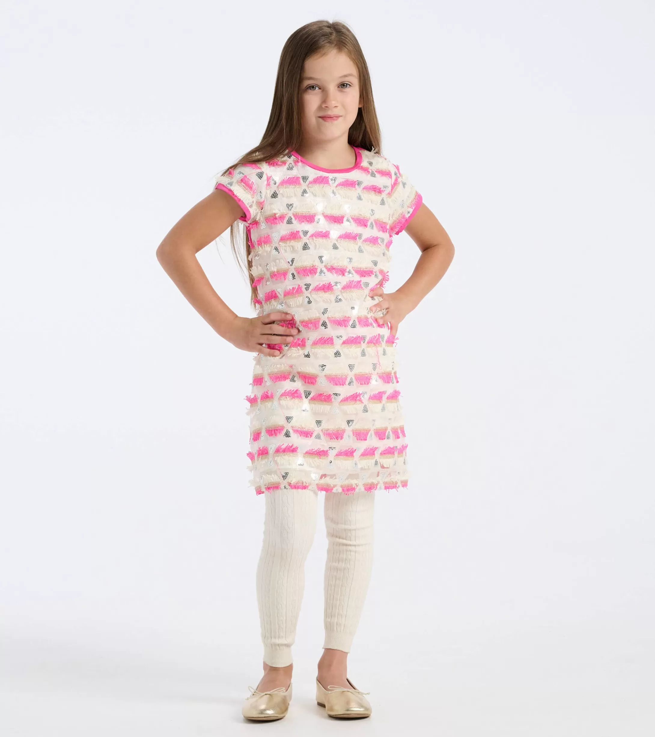 Hatley Girls Geometric Sequins Cap Sleeve Dress Best