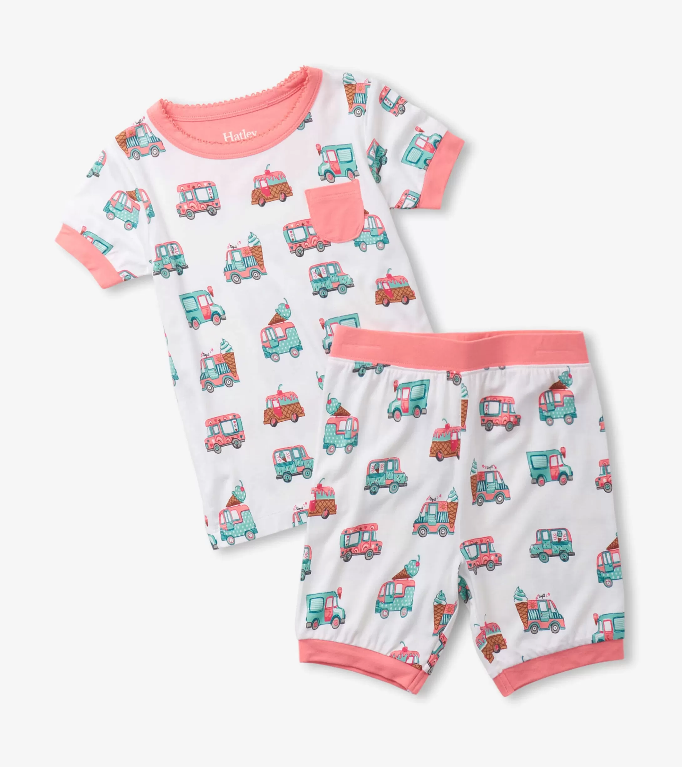 Hatley Girls Ice Cream Trucks Bamboo Short Pajama Set Sale