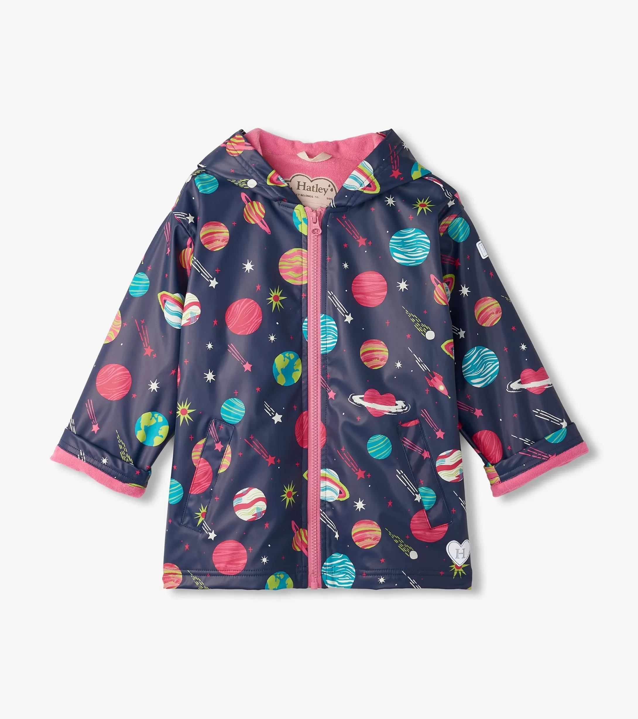 Hatley Girls Interstellar Zip-Up Rain Jacket Clearance