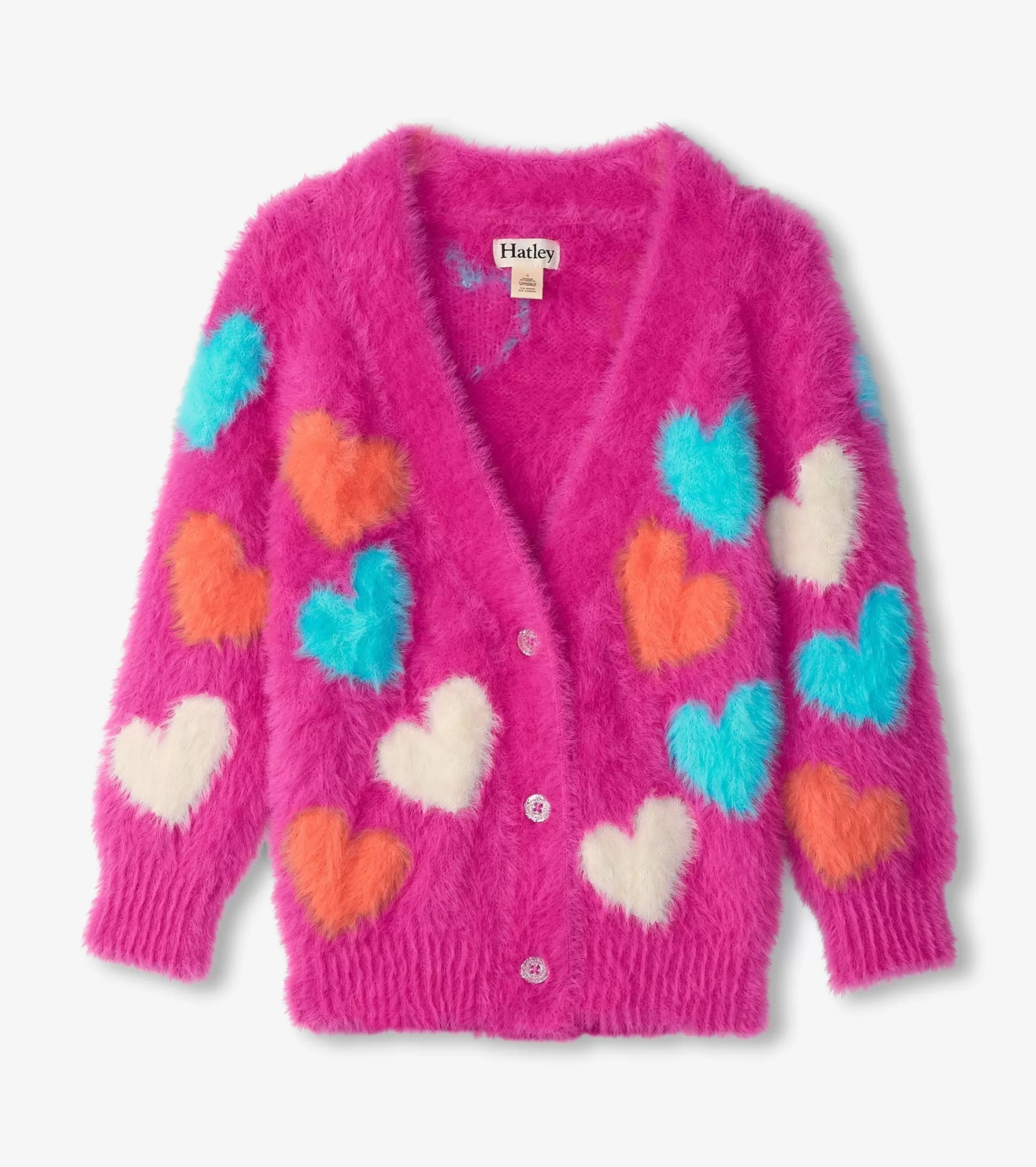 Hatley Girls Jumbo Hearts Cardigan Shop