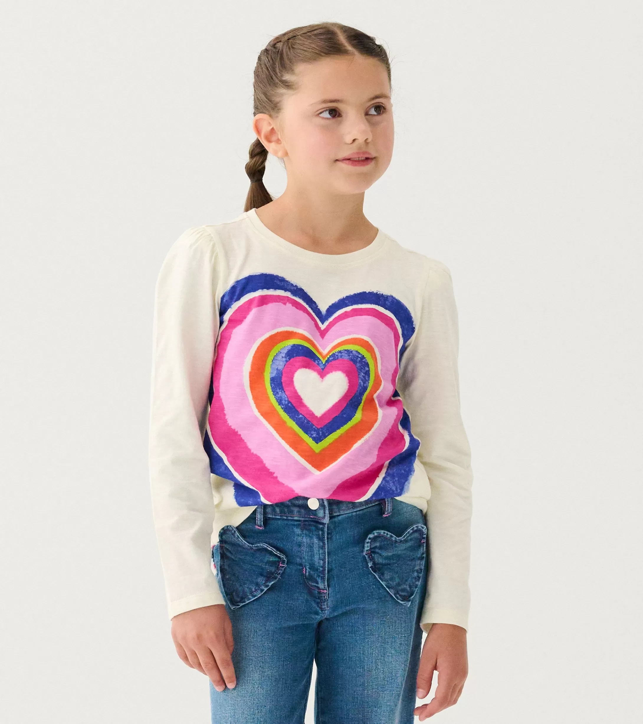 Hatley Girls Layered Hearts Long Sleeve Graphic Tee Shop