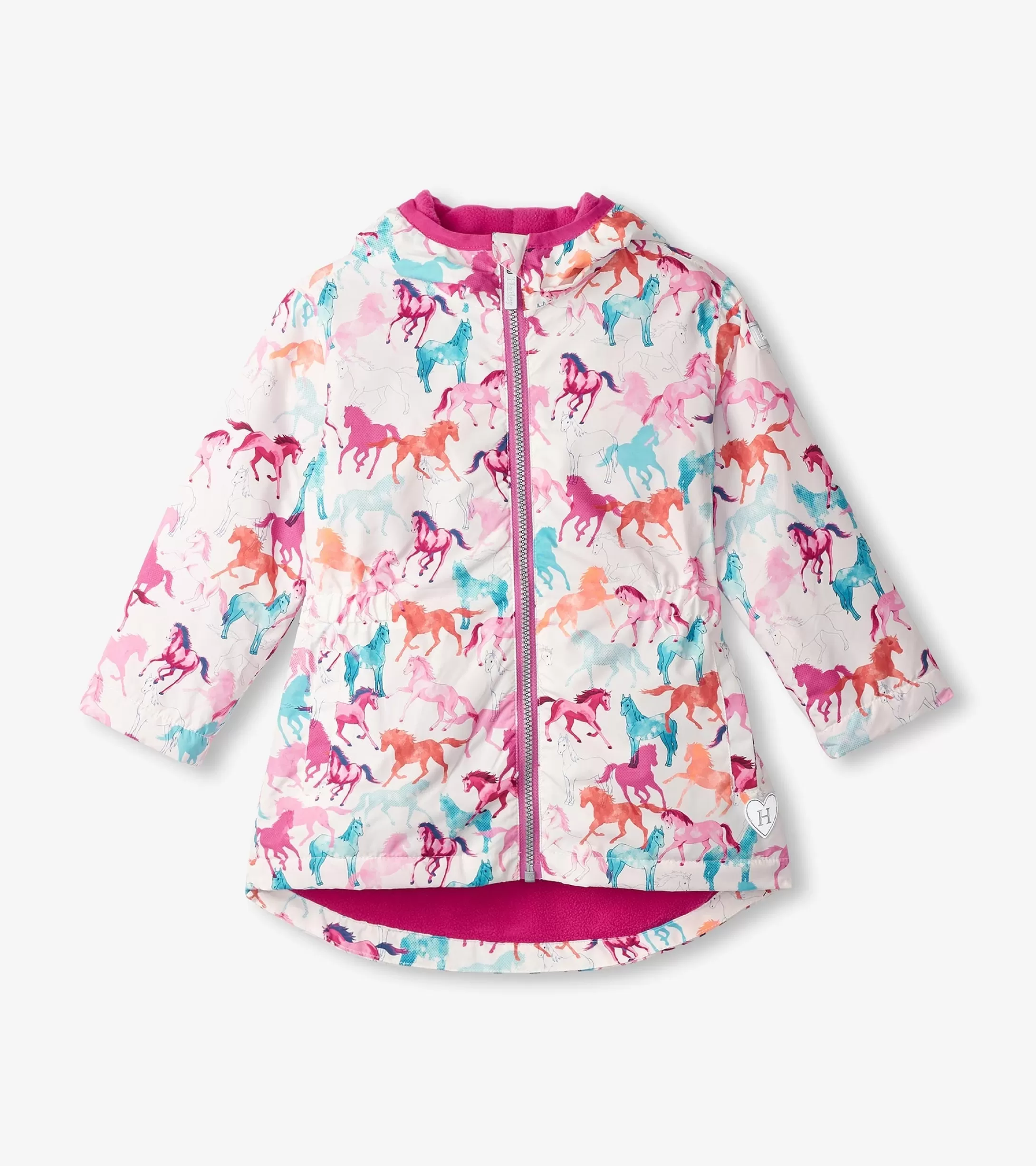 Hatley Girls Magical Horses Zip-Up Lightweight Rain Jacket Hot