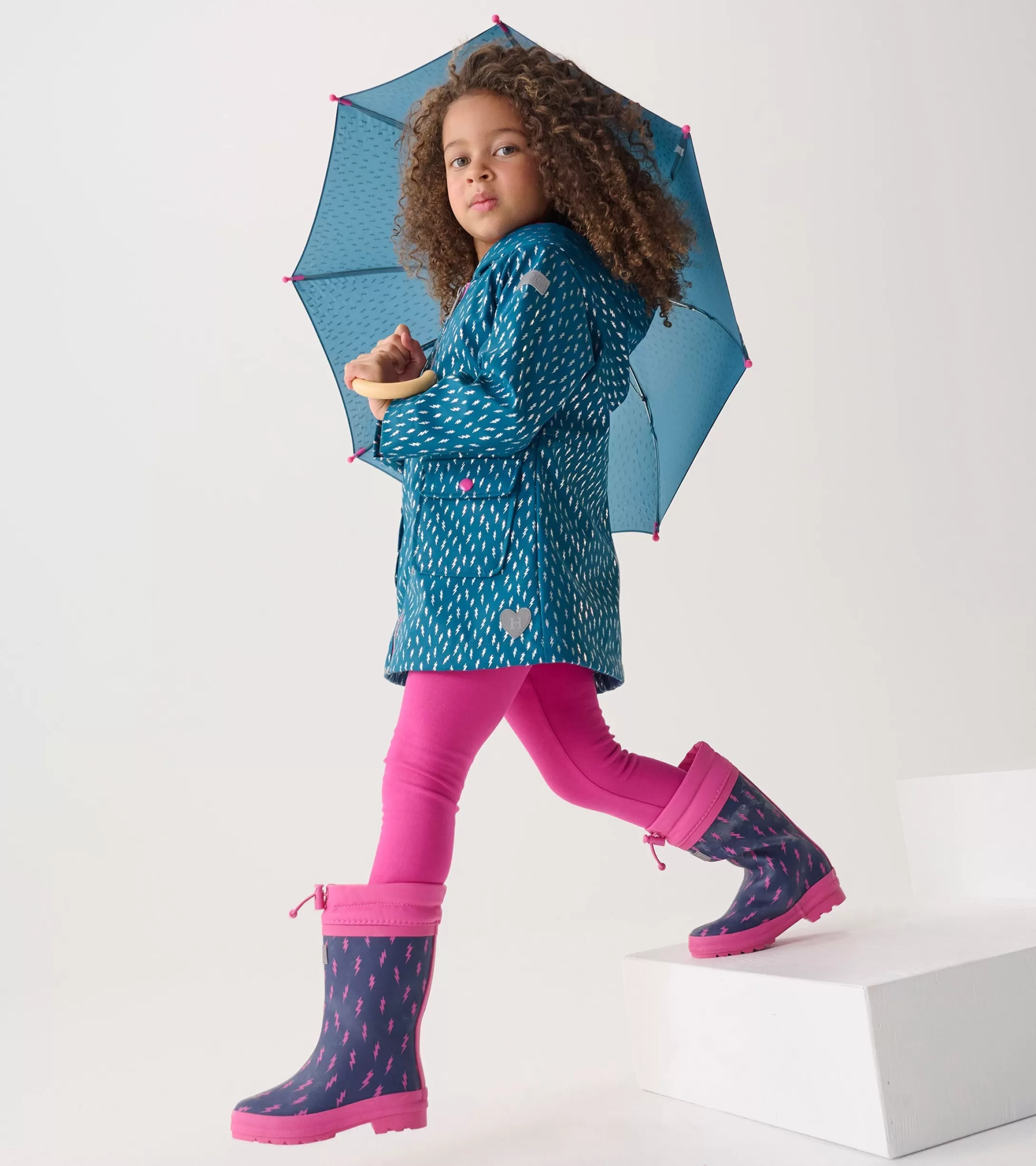 Hatley Girls Mini Lightning Bolts Zip-Up Rain Jacket Flash Sale