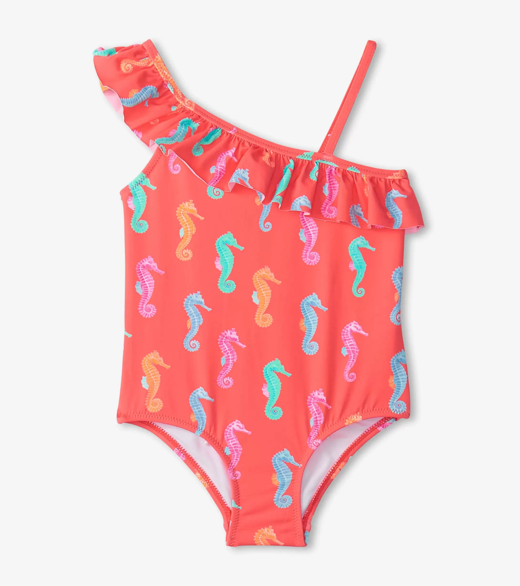 Hatley Girls Painted Sea Horses Ruffle Trim Swimsuit Best