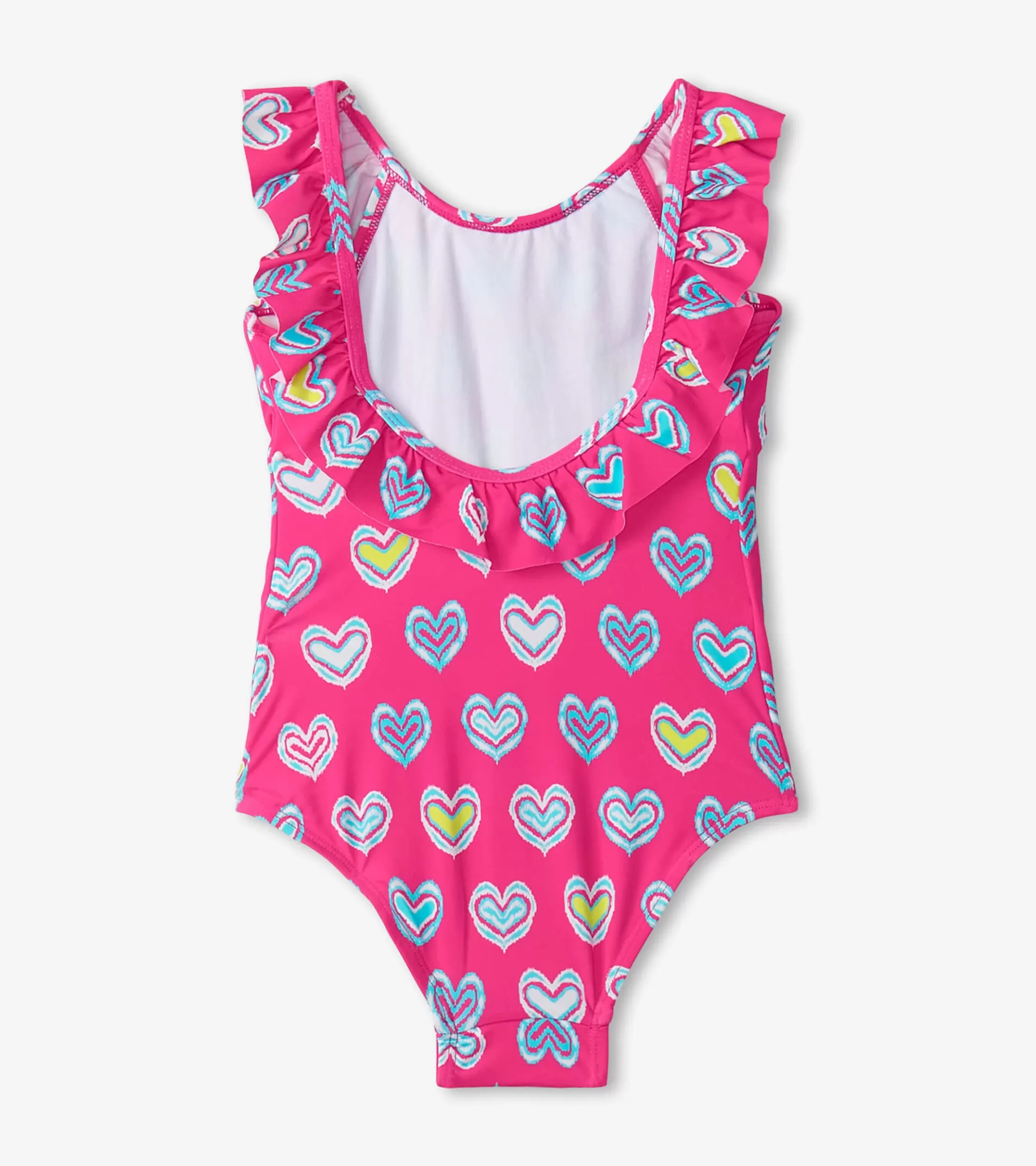 Hatley Girls Pink Shibori Hearts Ruffle Sleeve Swimsuit Online