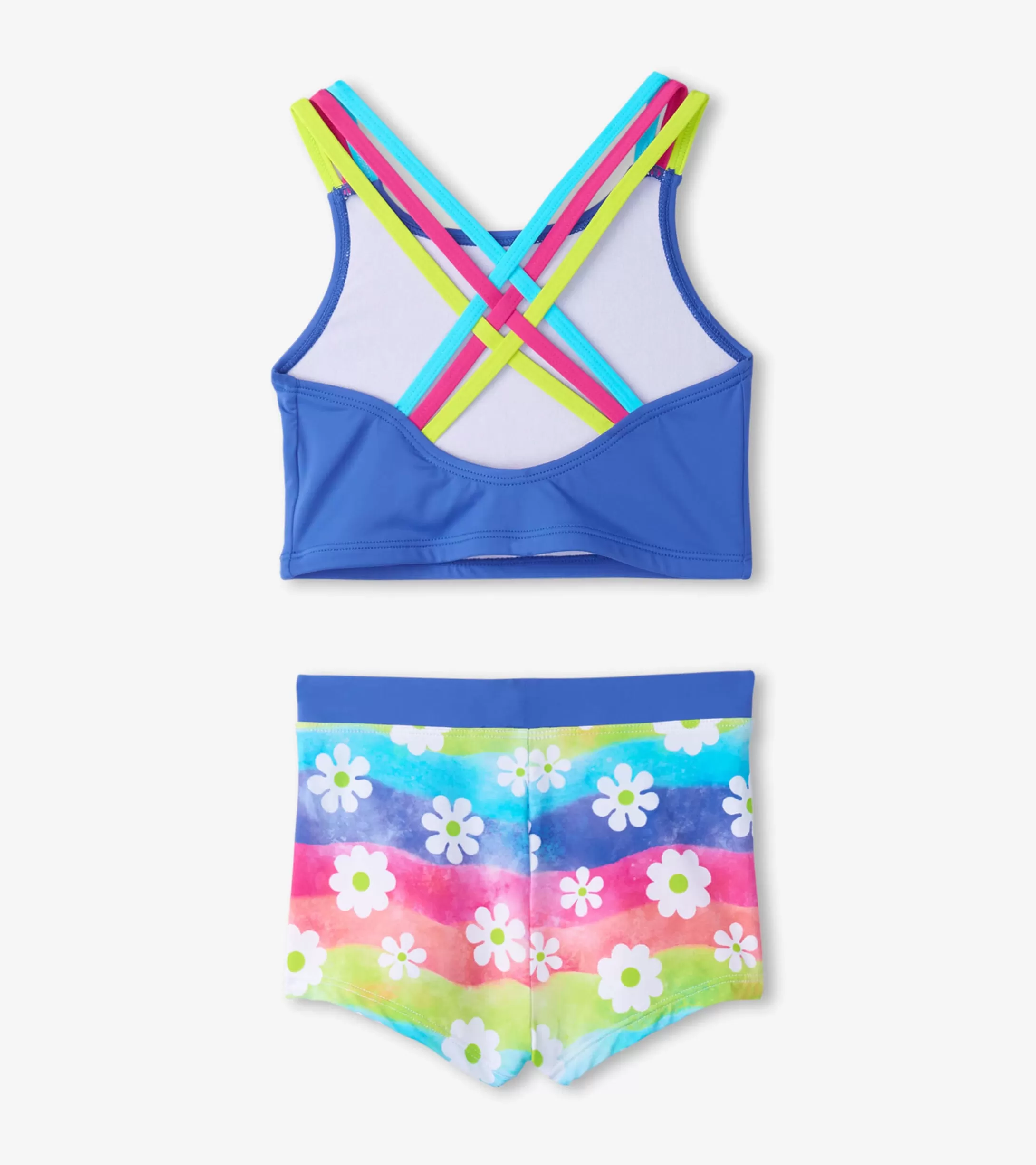 Hatley Girls Rainbow Flower Two-Piece Crop Top Bikini Set Online