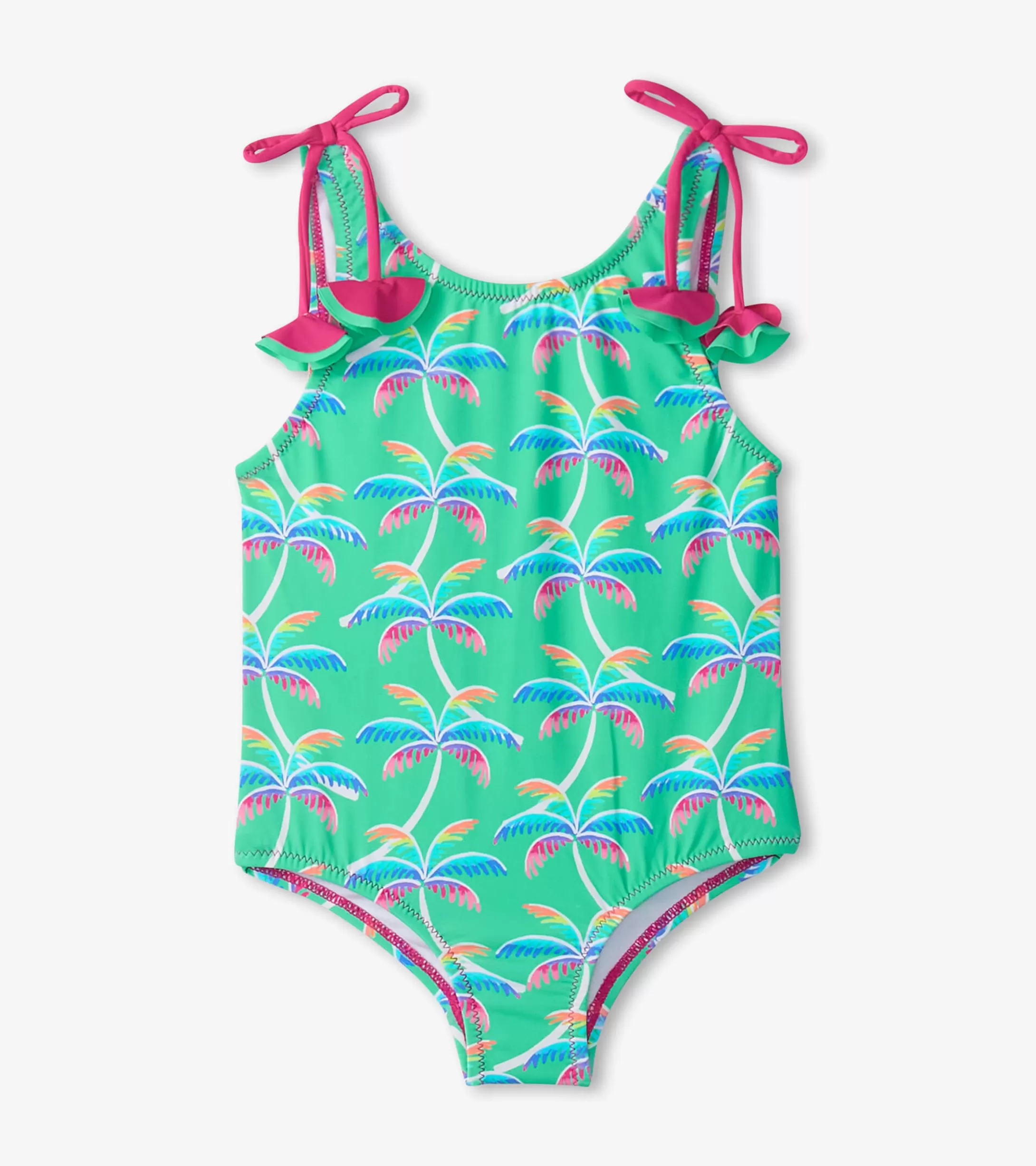 Hatley Girls Rainbow Palm Shoulder Shoulder Bow Swimsuit Best