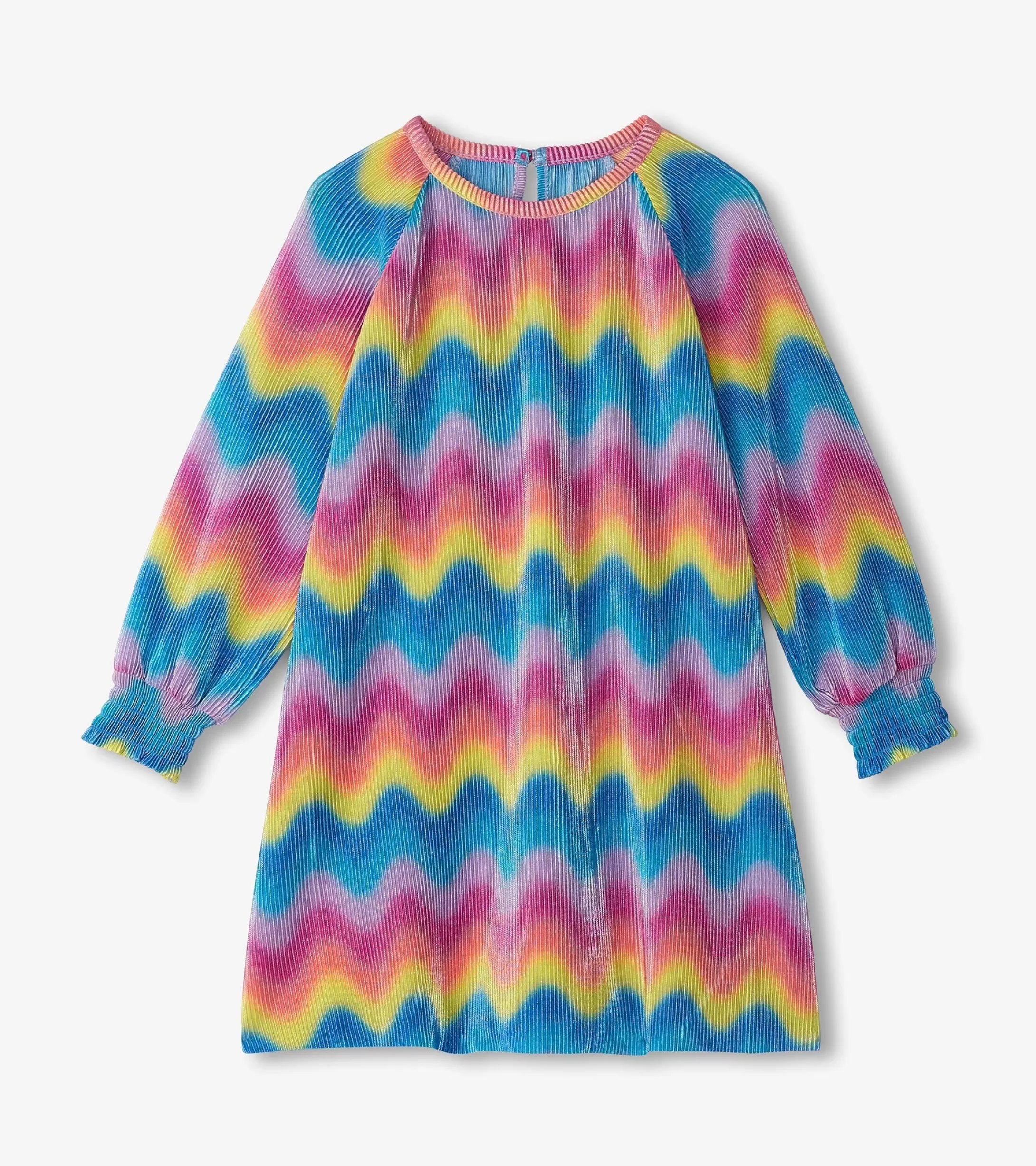 Hatley Girls Rainbow Wave Pleated A-Line Dress Cheap