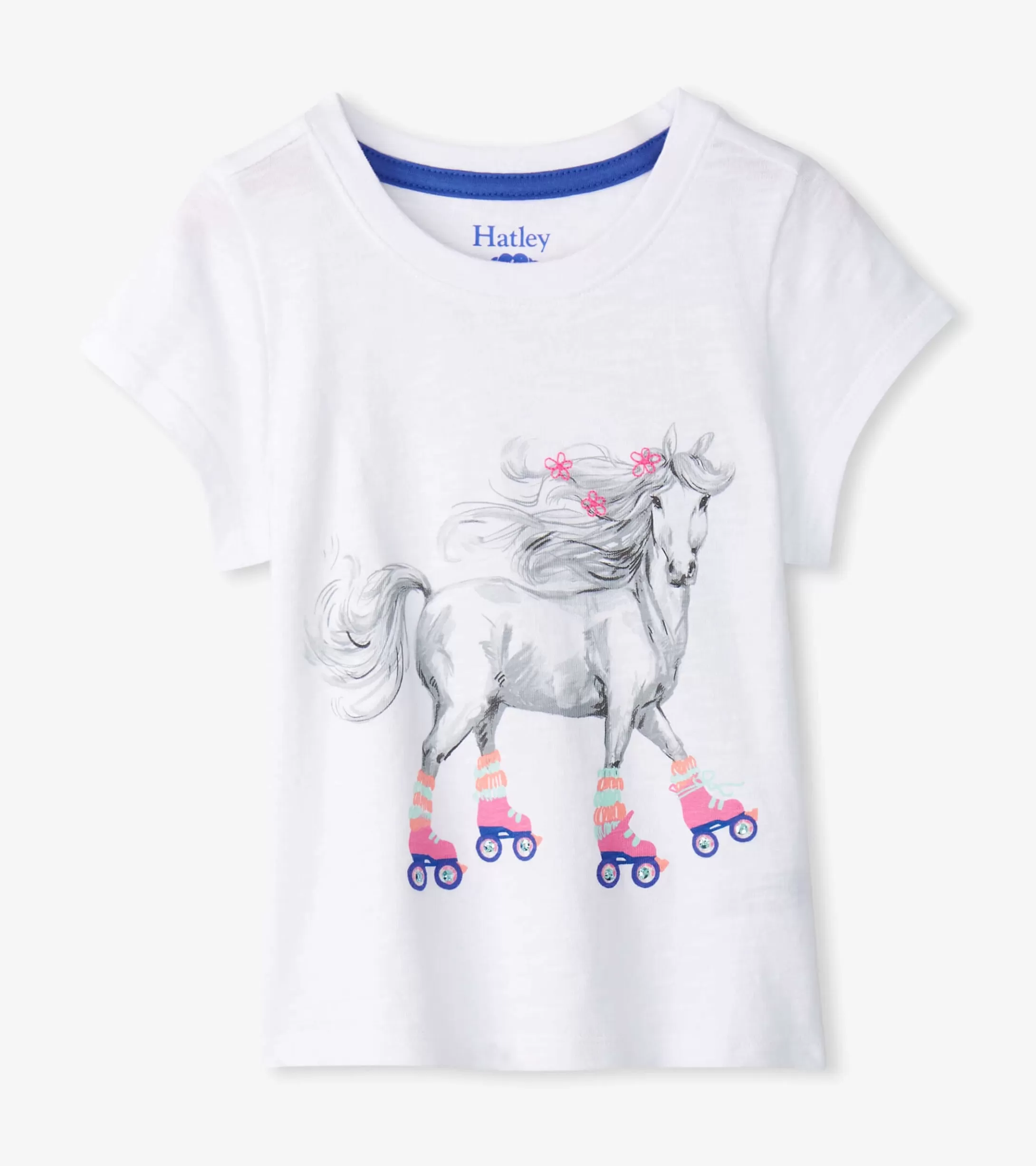 Hatley Girls Roller Skates Graphic Tee New