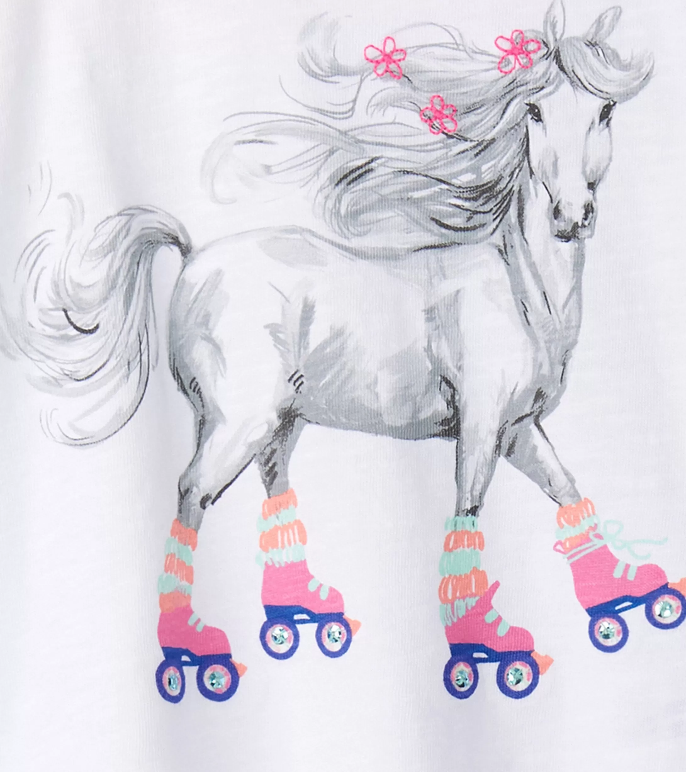 Hatley Girls Roller Skates Graphic Tee New