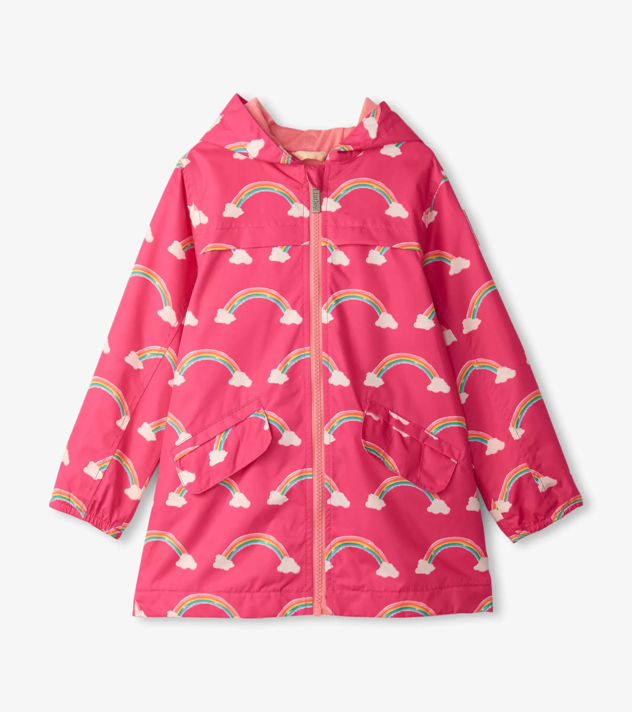 Hatley Girls Summer Rainbow Zip-Up Lightweight Rain Jacket Outlet